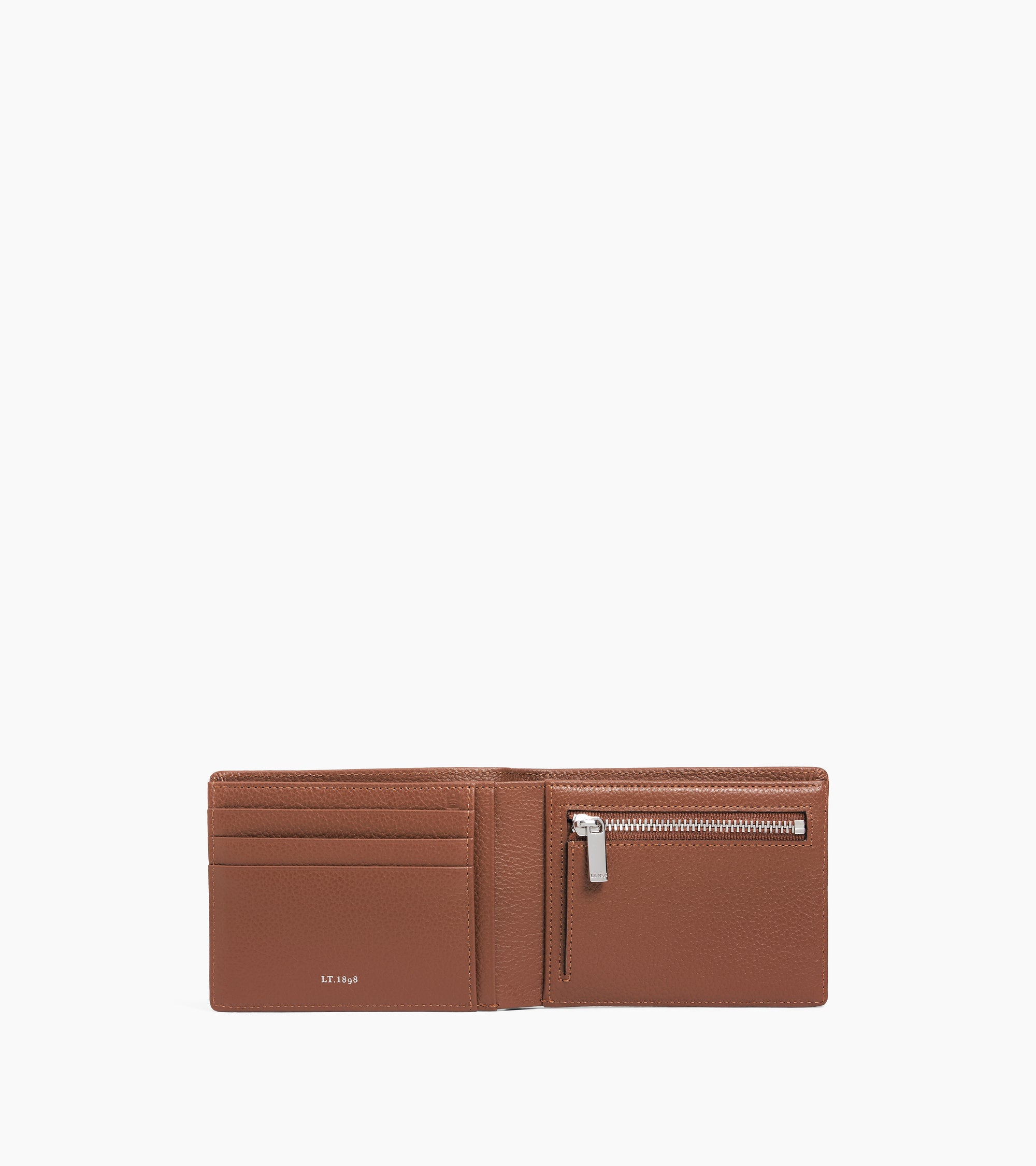 Emile horizontal zipped wallet in grained leather