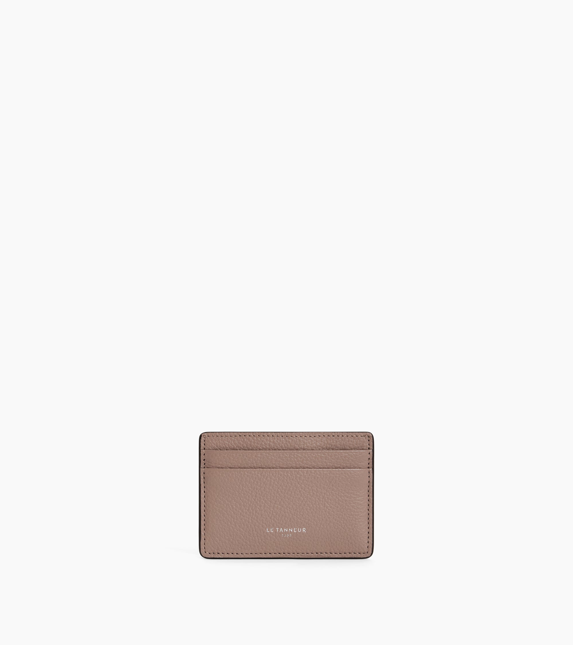 Emile card holder in grained leather