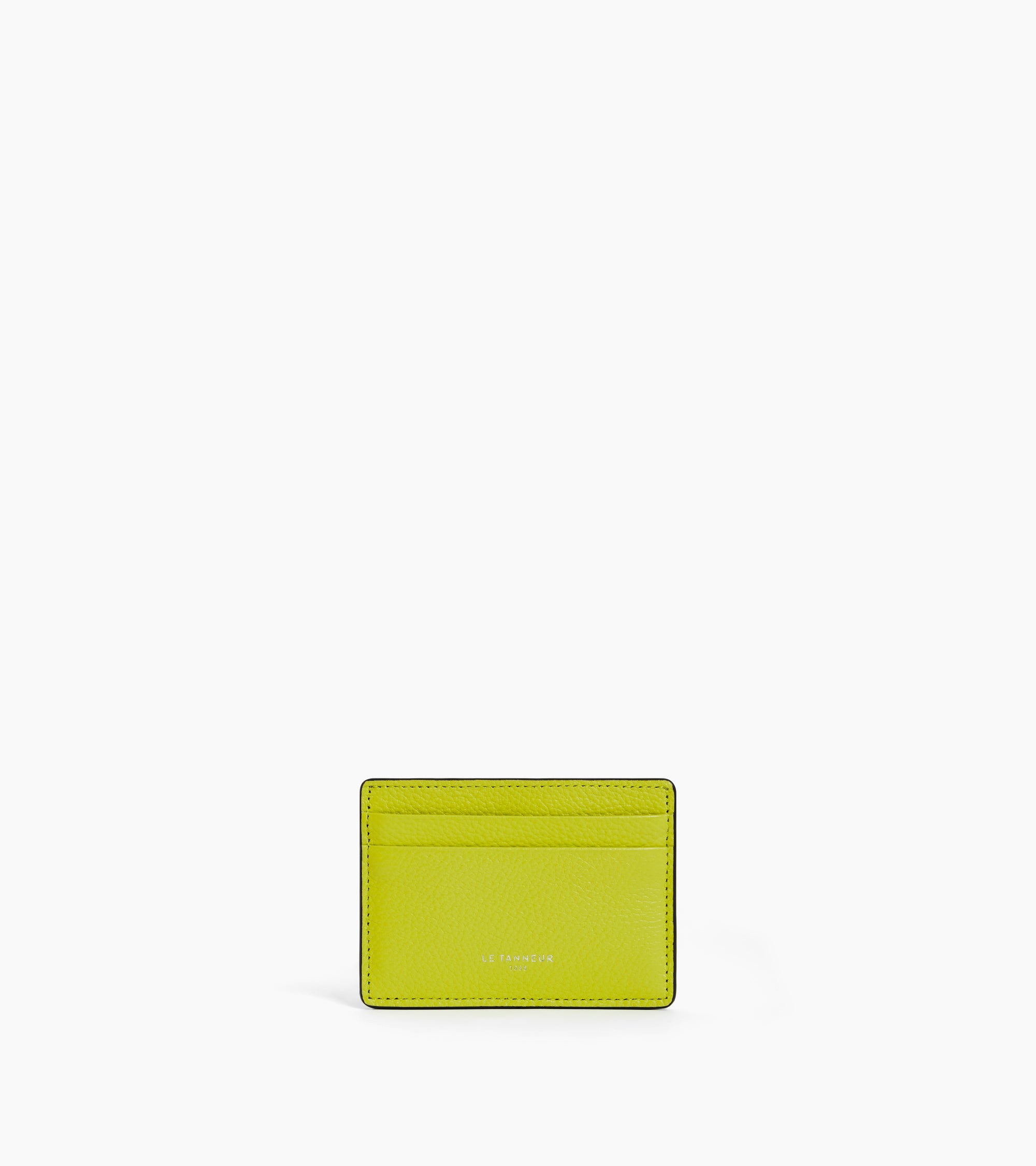 Emile card holder in grained leather