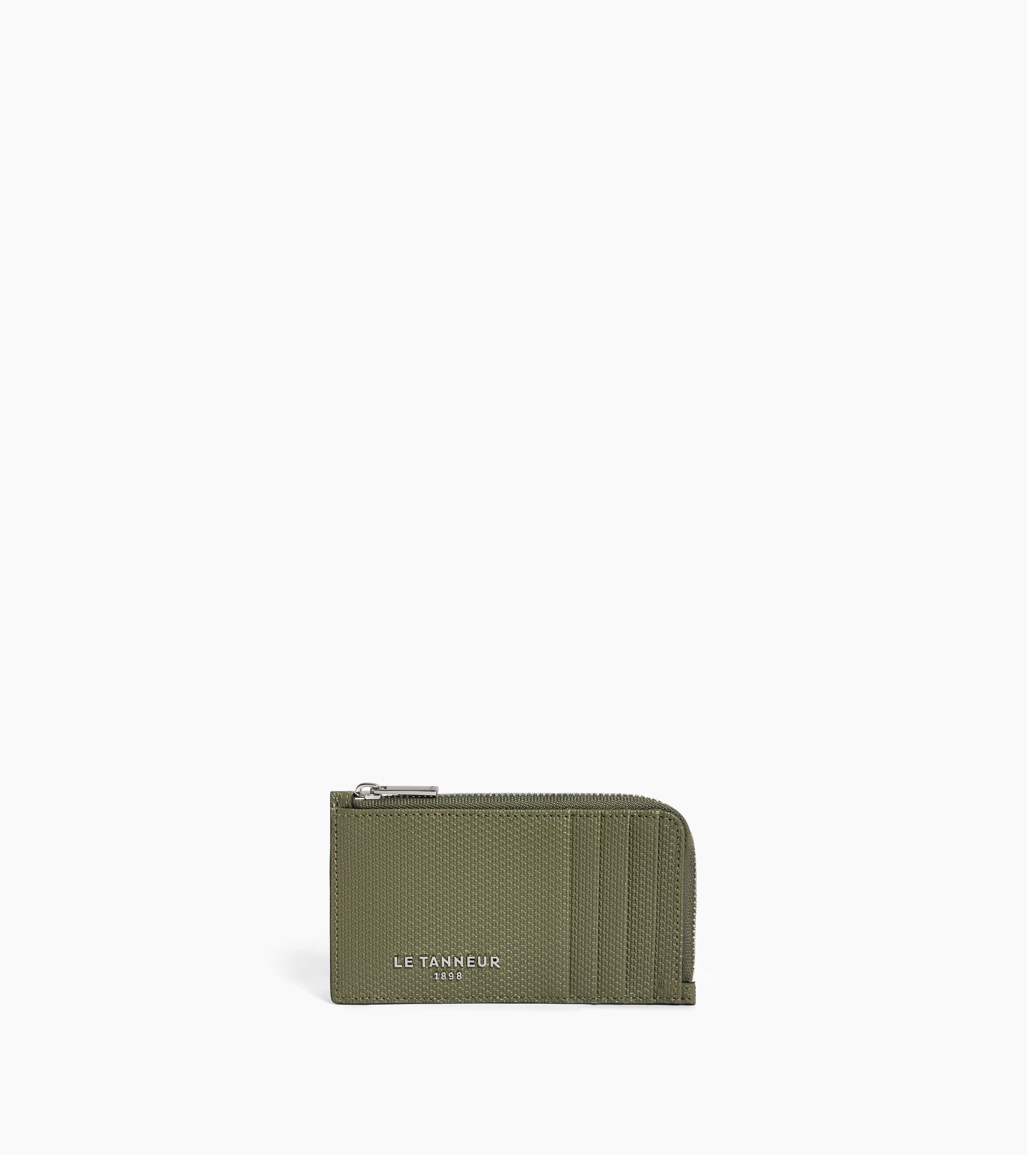Emile L-zip card holder in signature T leather