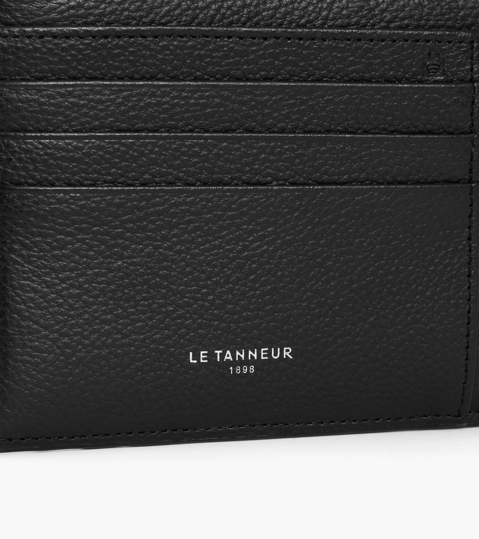 Emile L-shaped zip card holder in grained leather
