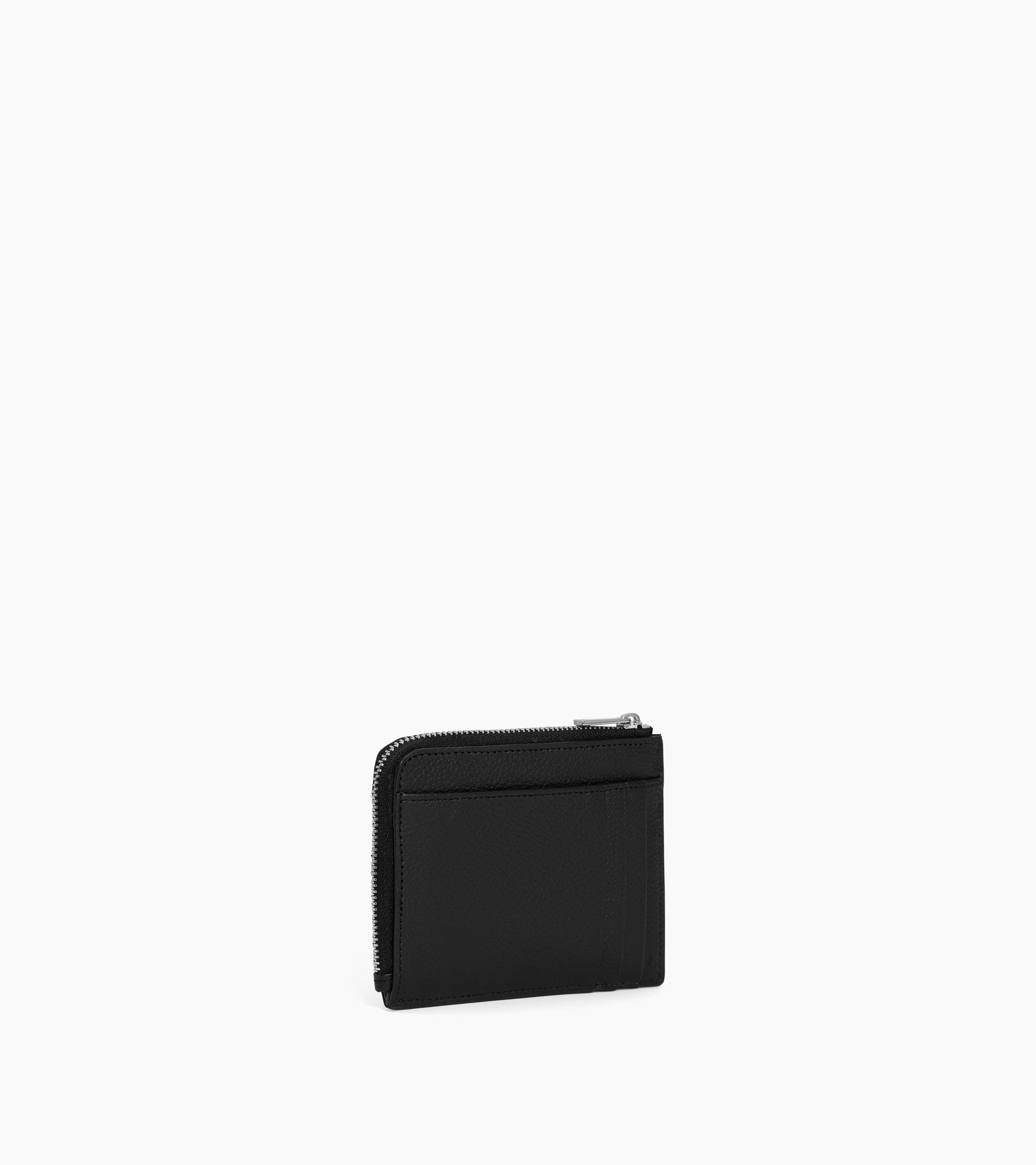Emile L-shaped zip card holder in grained leather