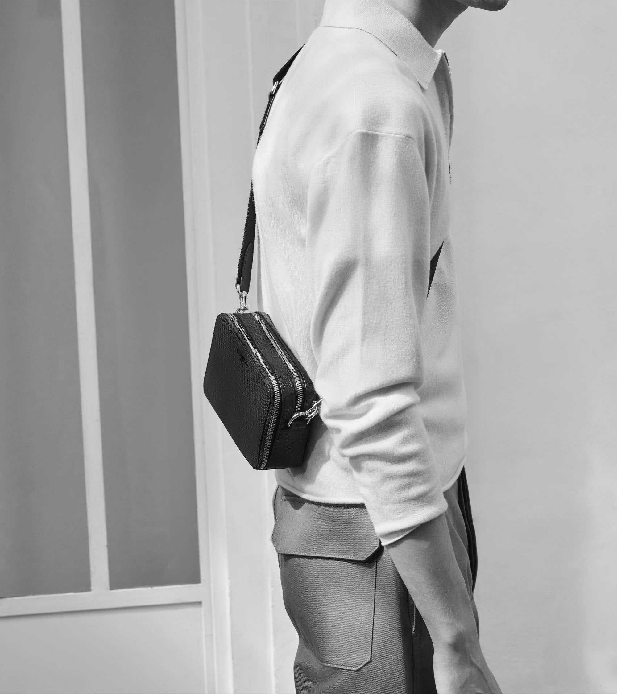Emile small 2-compartment satchel in grained leather