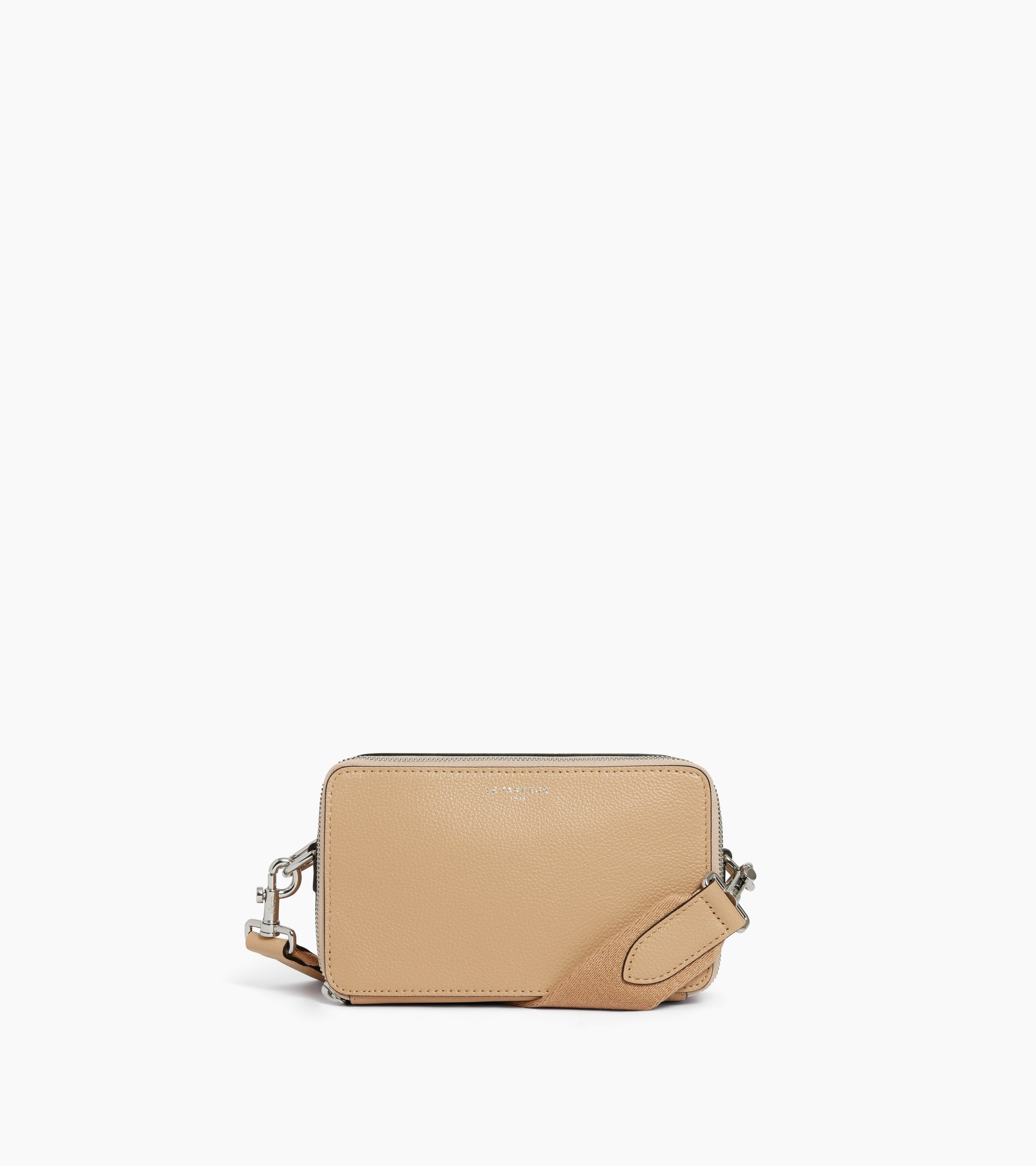 Emile small 2-compartment satchel in grained leather