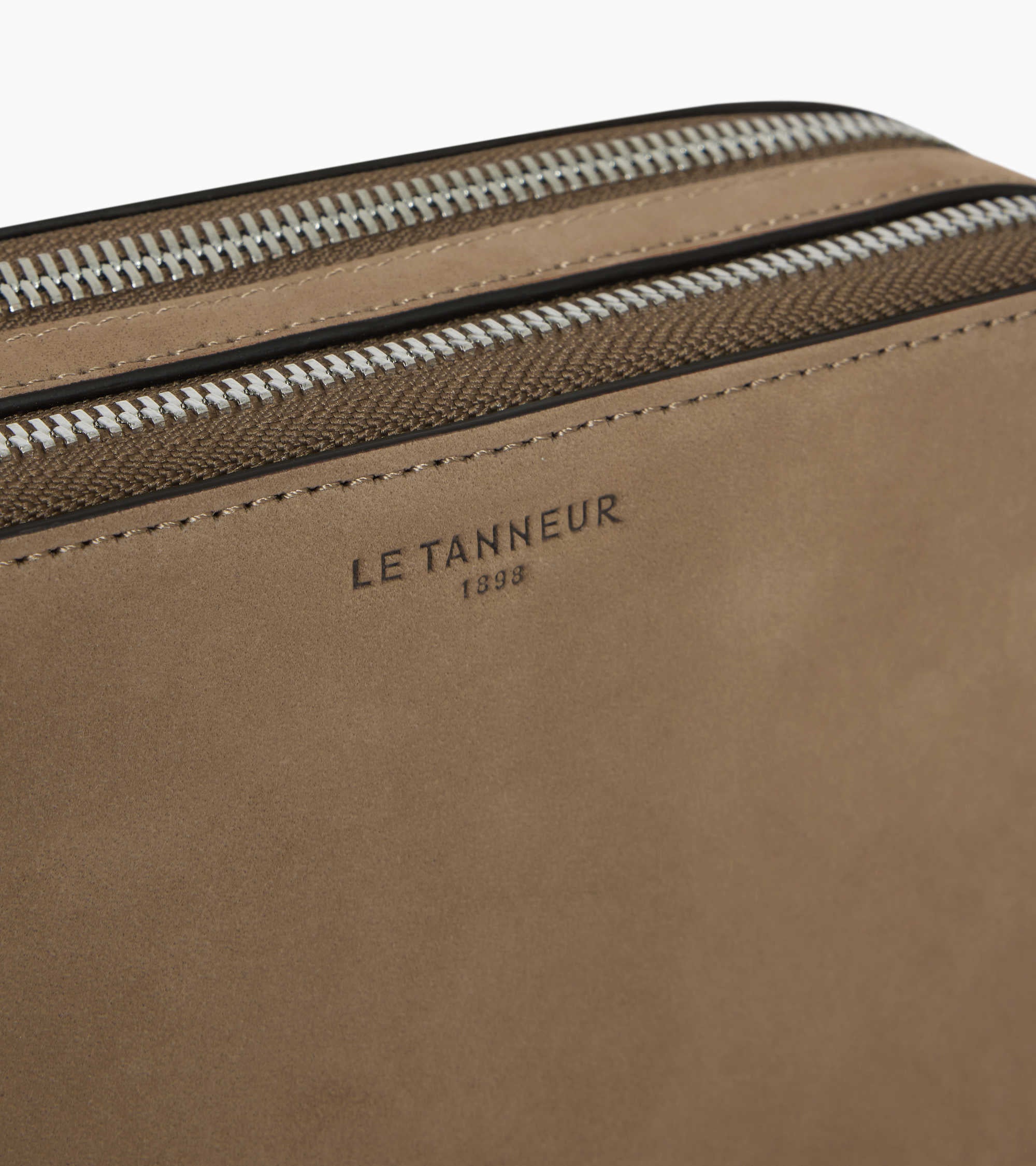 Emile small 2-compartment satchel in smooth leather and nubuck