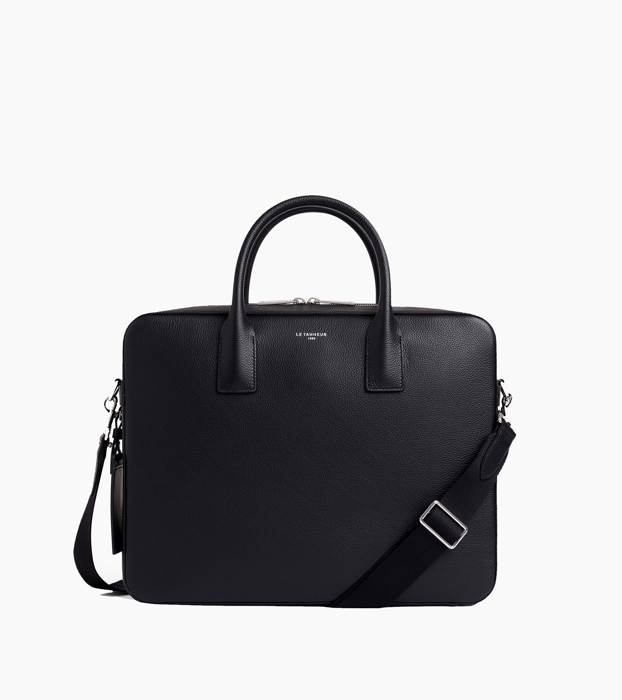 Emile 14" briefcase in grained leather