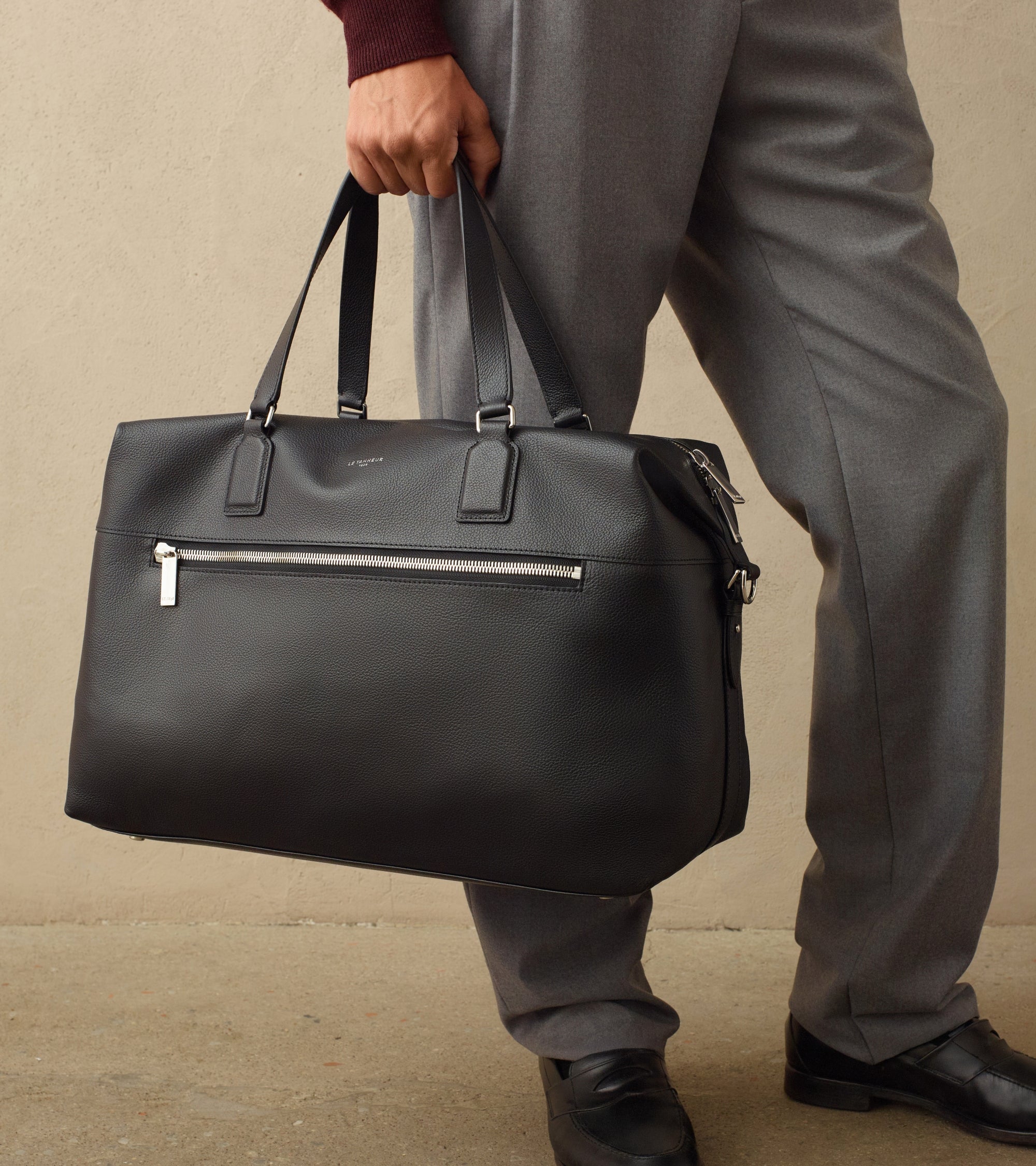 Emile 24h travel bag in grained leather