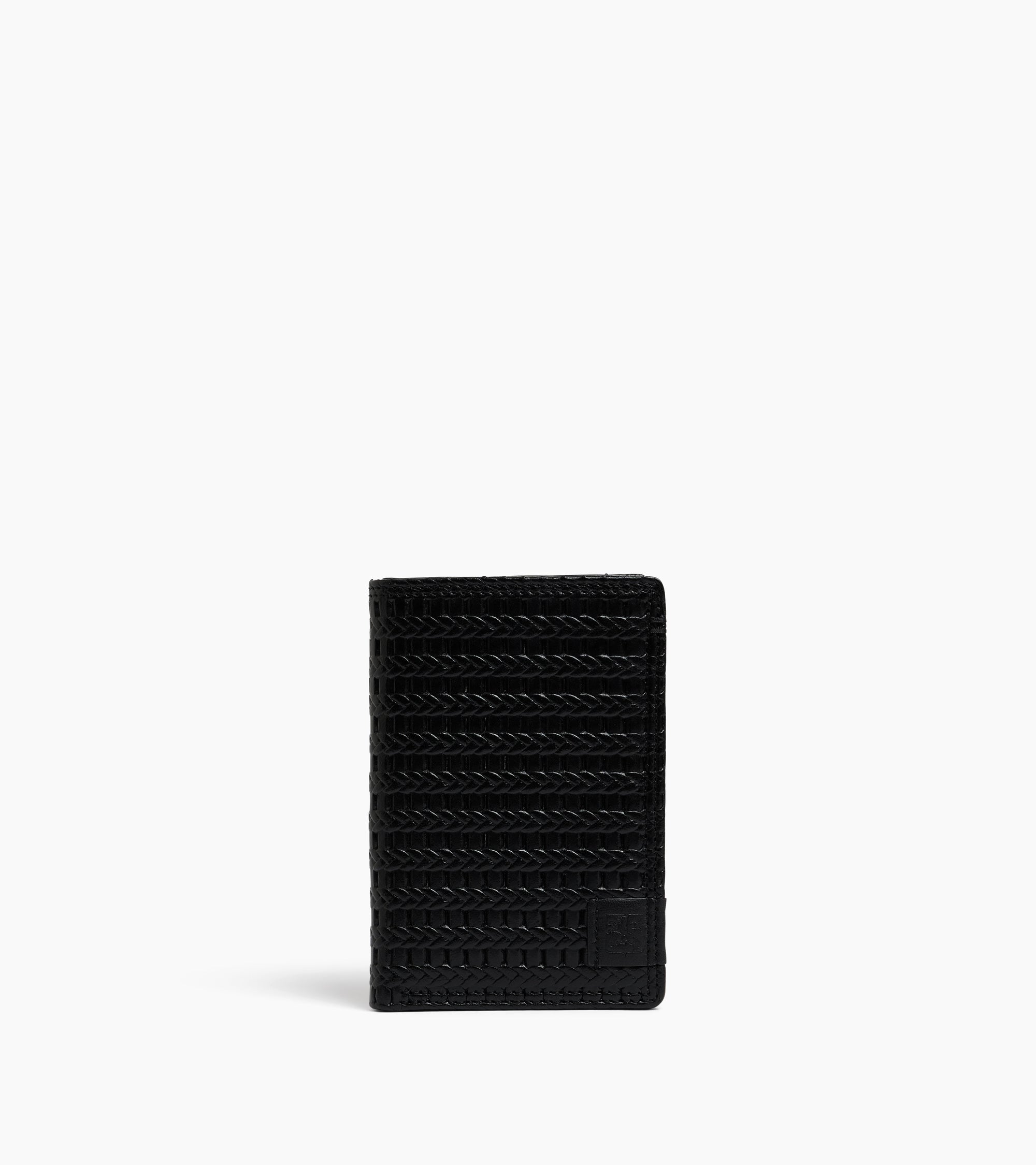 Martin vertical card holder in embossed and smooth leather
