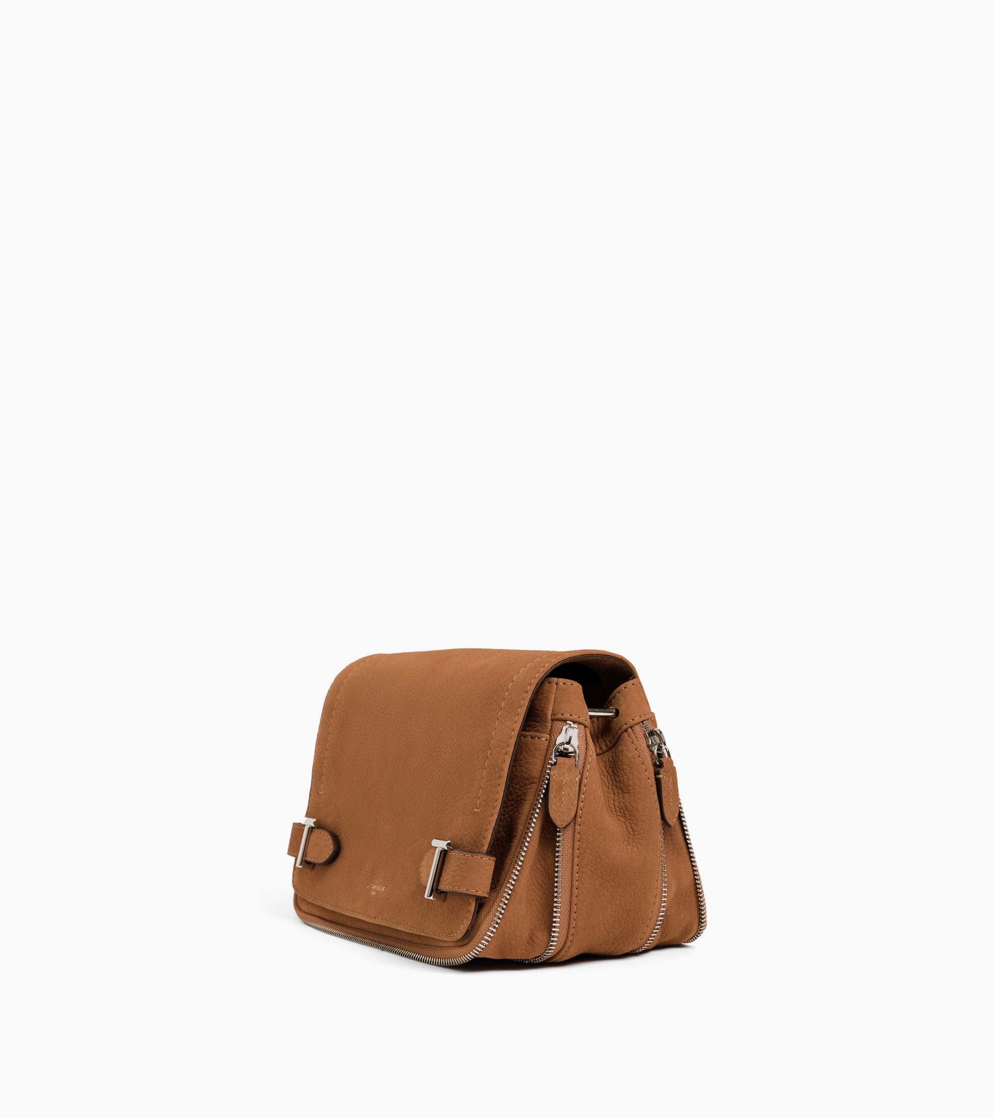 Simone small shoulder bag in grained nubuck leather