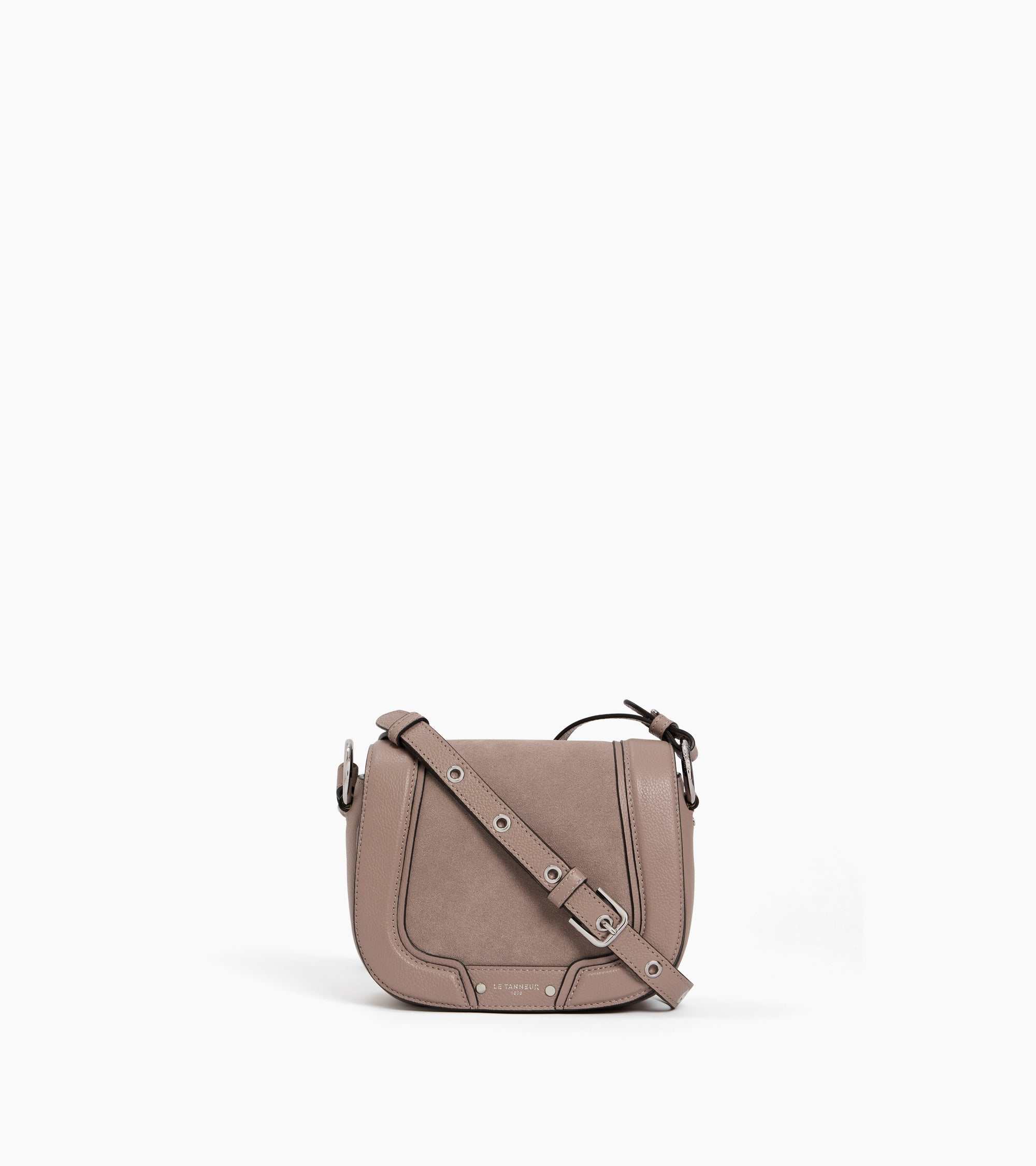 Ella small crossbody bag in grained leather and nubuck