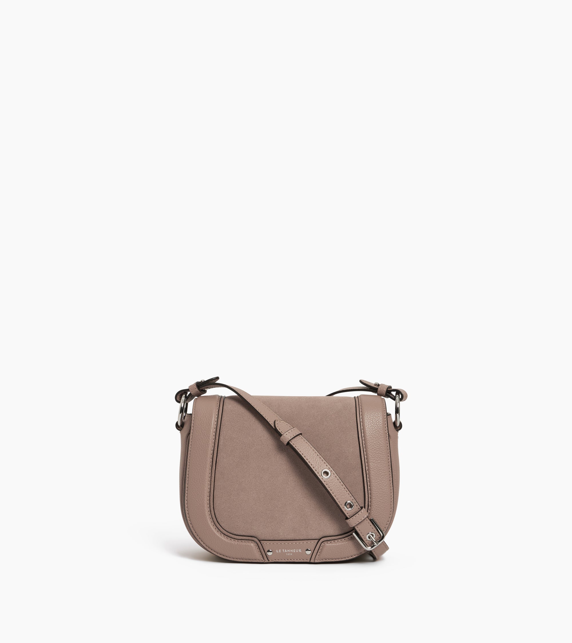 Ella medium crossbody bag in grained leather and nubuck