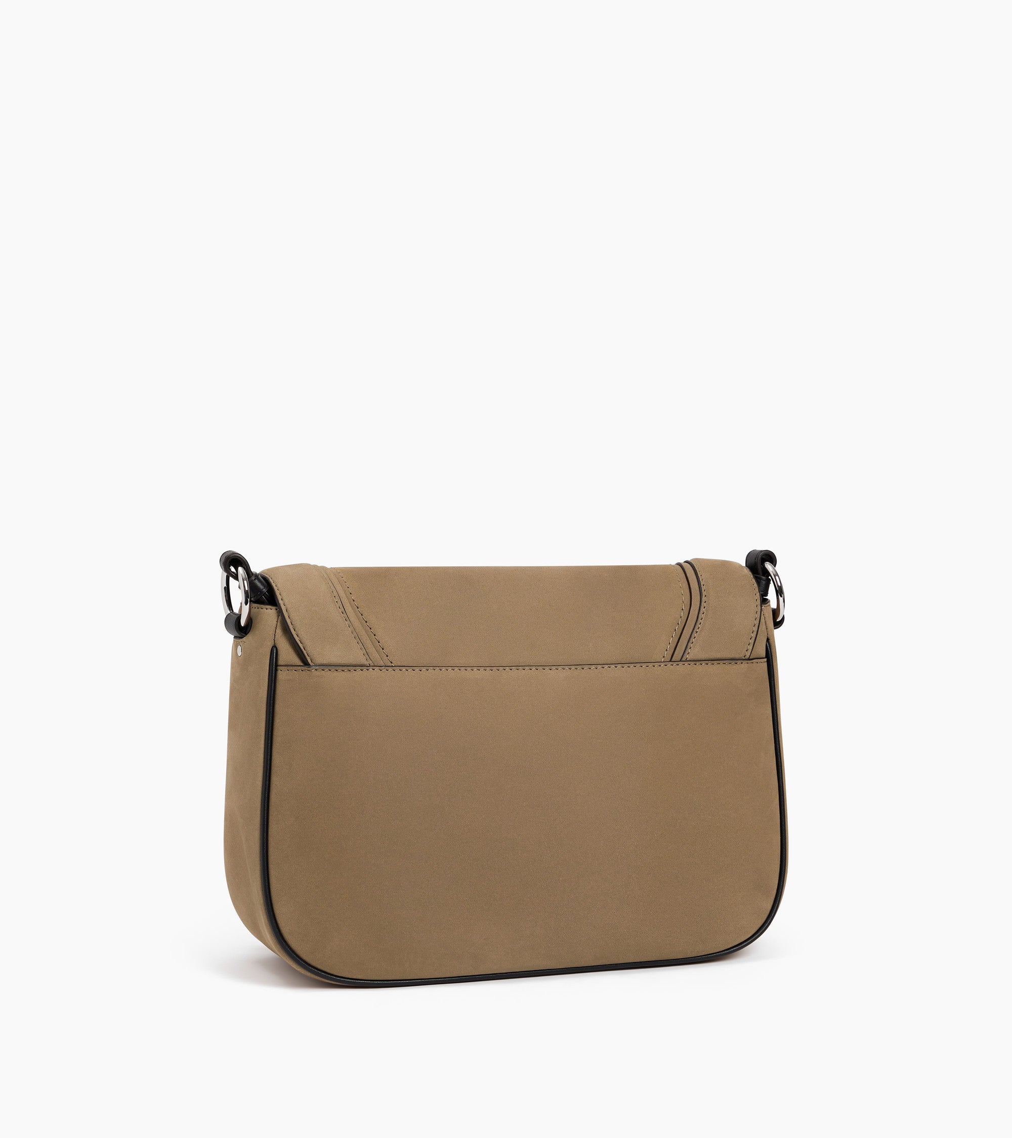 Ella large shoulder bag in smooth leather and nubuck