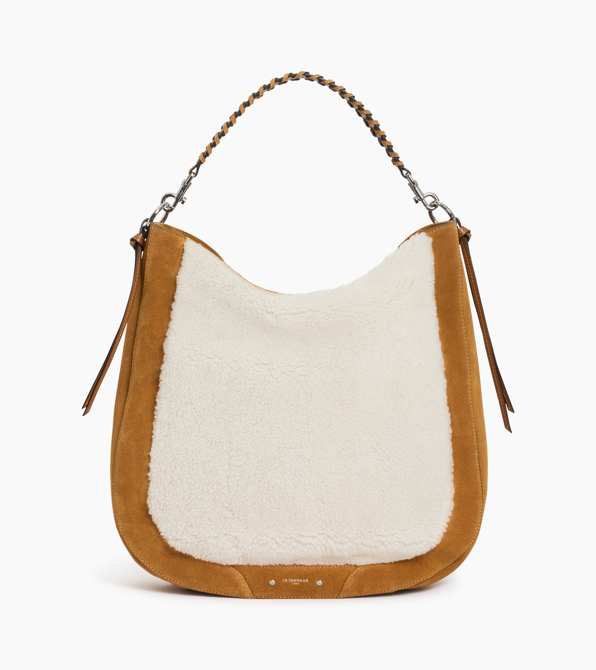 Ella medium hobo bag in suede and reversed sheepskin