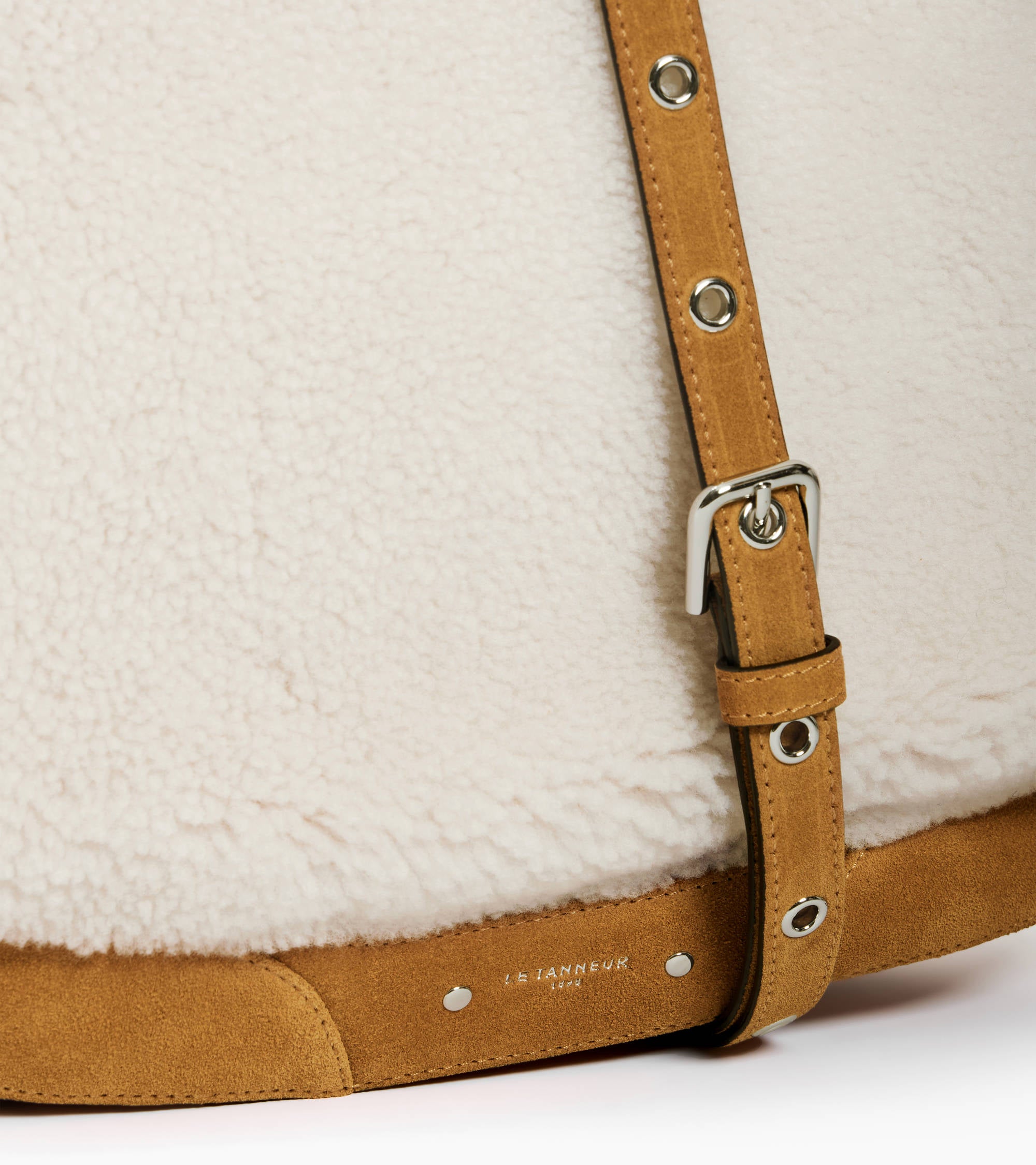Ella medium hobo bag in suede and reversed sheepskin