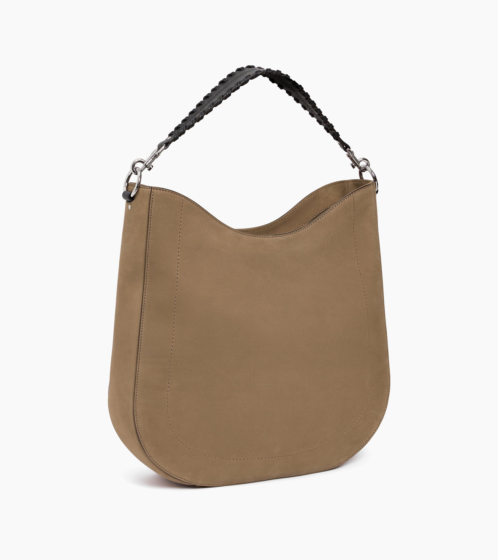 Ella medium hobo bag in smooth leather and nubuck