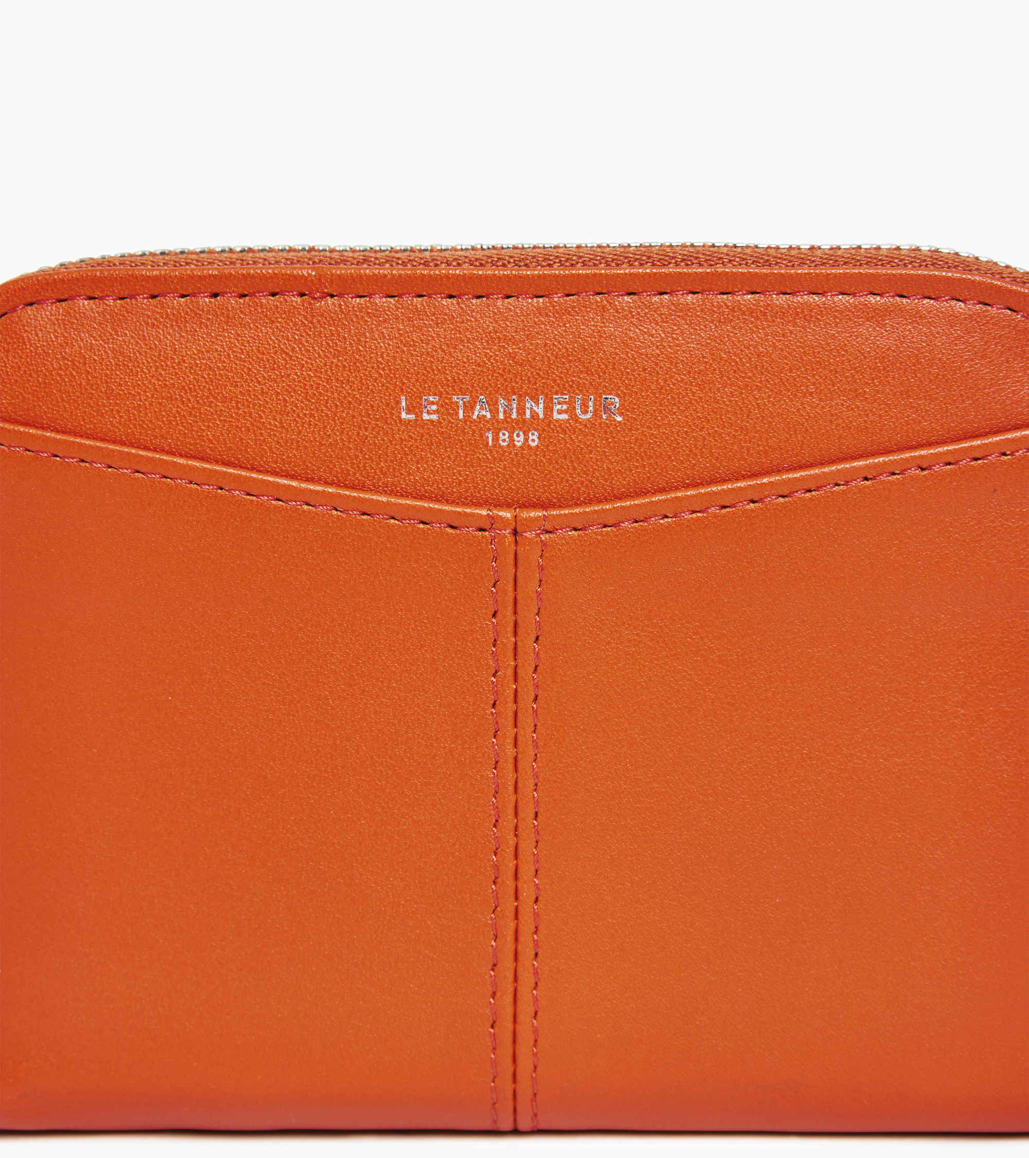 Zipped wallet with removable card holder Charlotte in smooth leather