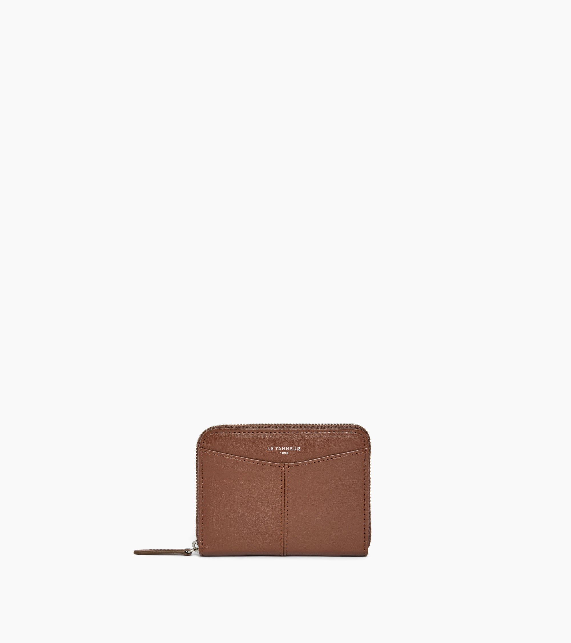 Zipped wallet with removable card holder Charlotte in smooth leather