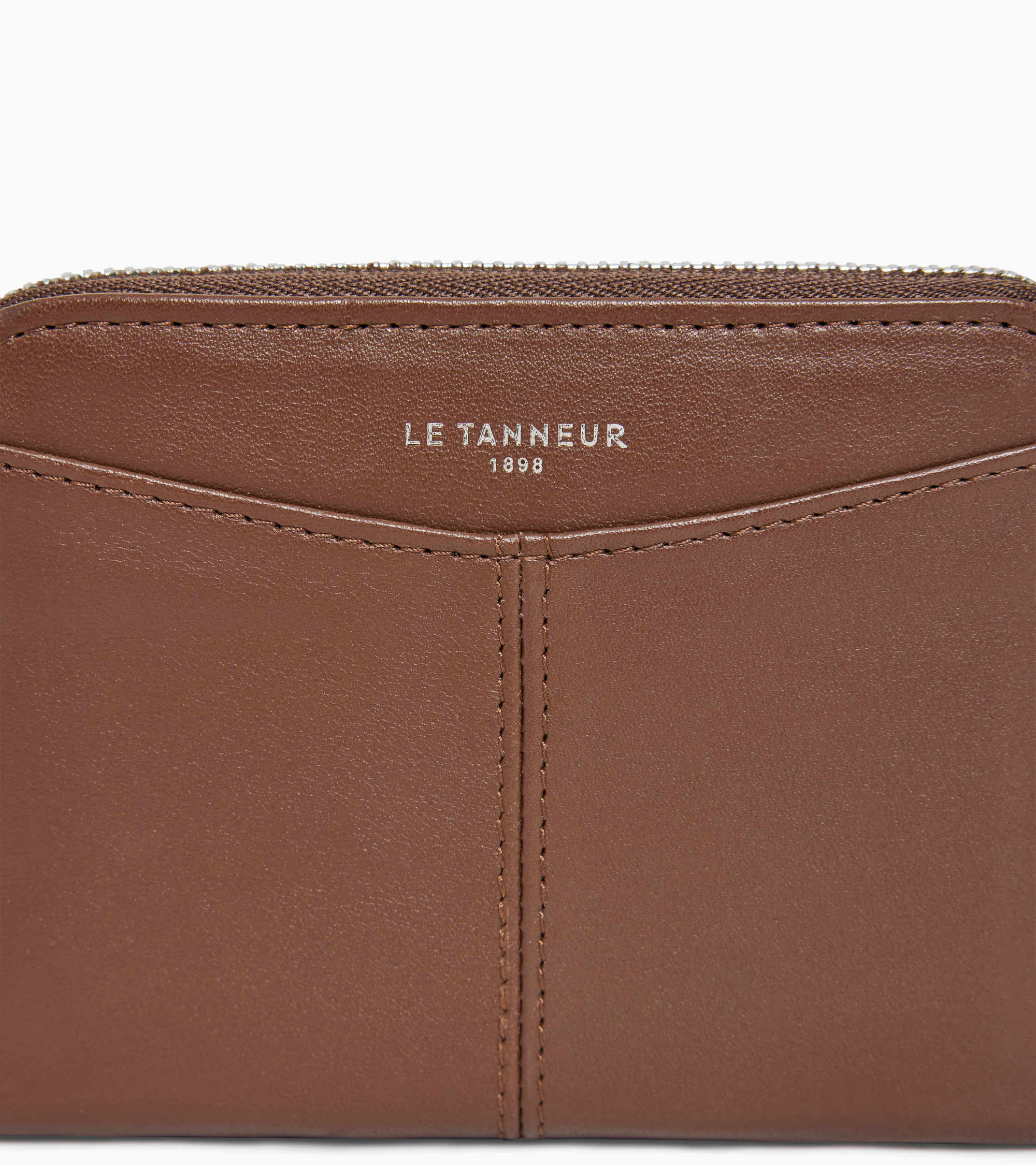 Zipped wallet with removable card holder Charlotte in smooth leather