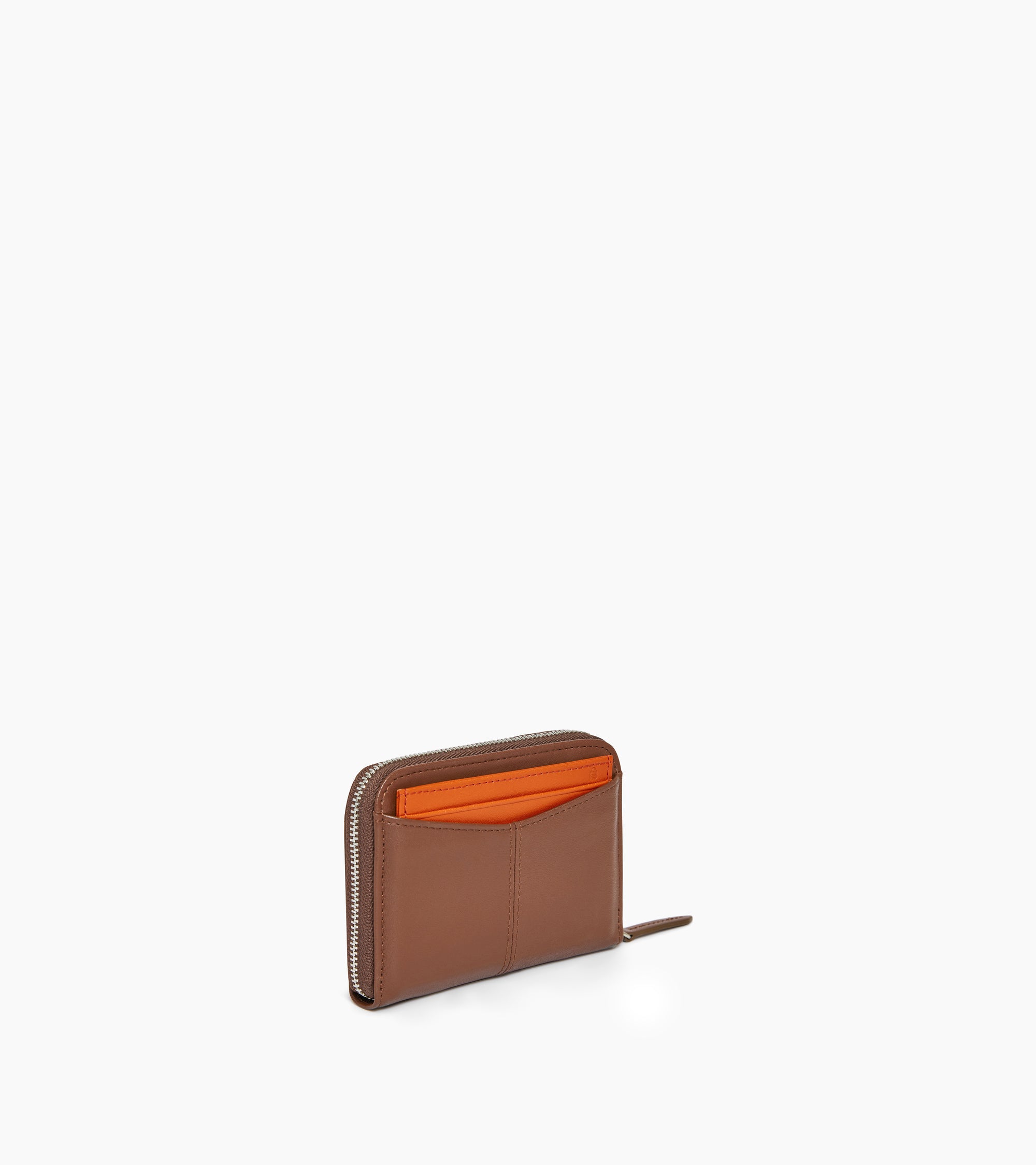Zipped wallet with removable card holder Charlotte in smooth leather