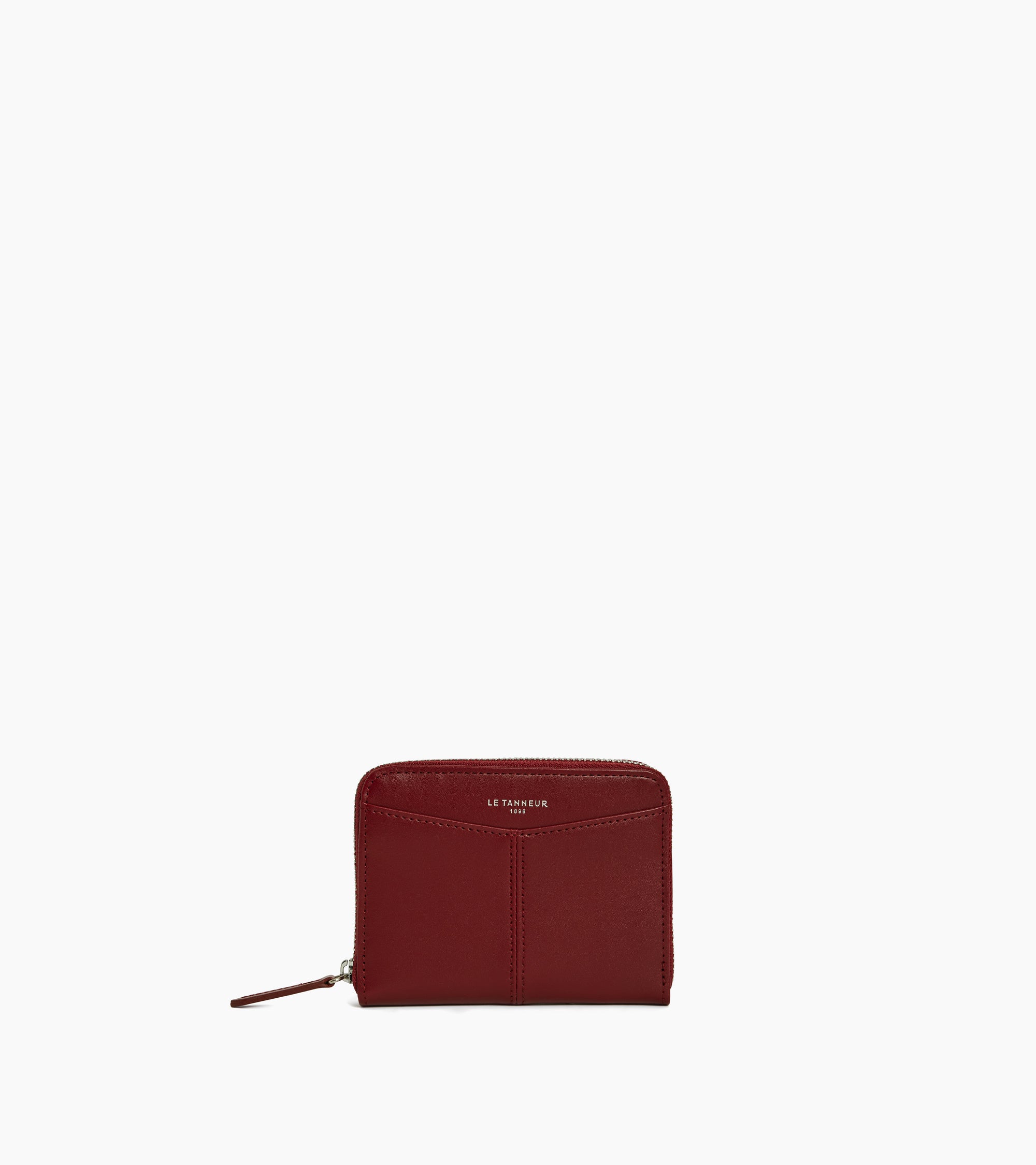 Charlotte zipped wallet with removable card holder in smooth leather