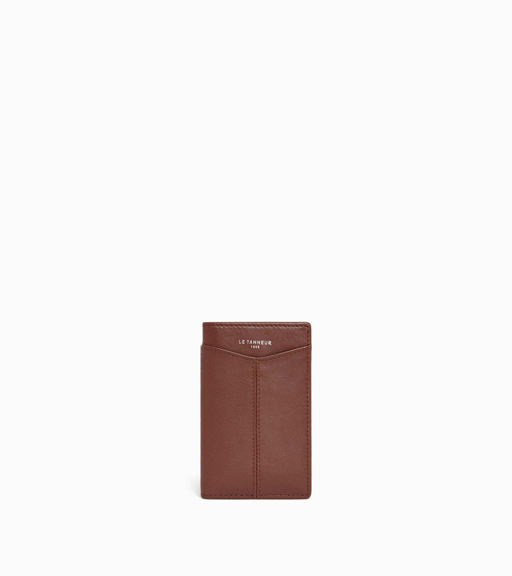 Charlotte vertical card holder in smooth leather