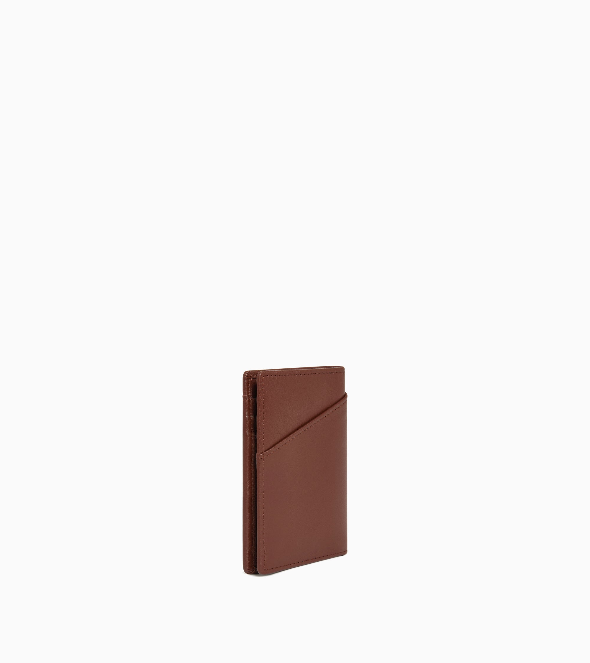 Charlotte vertical card holder in smooth leather