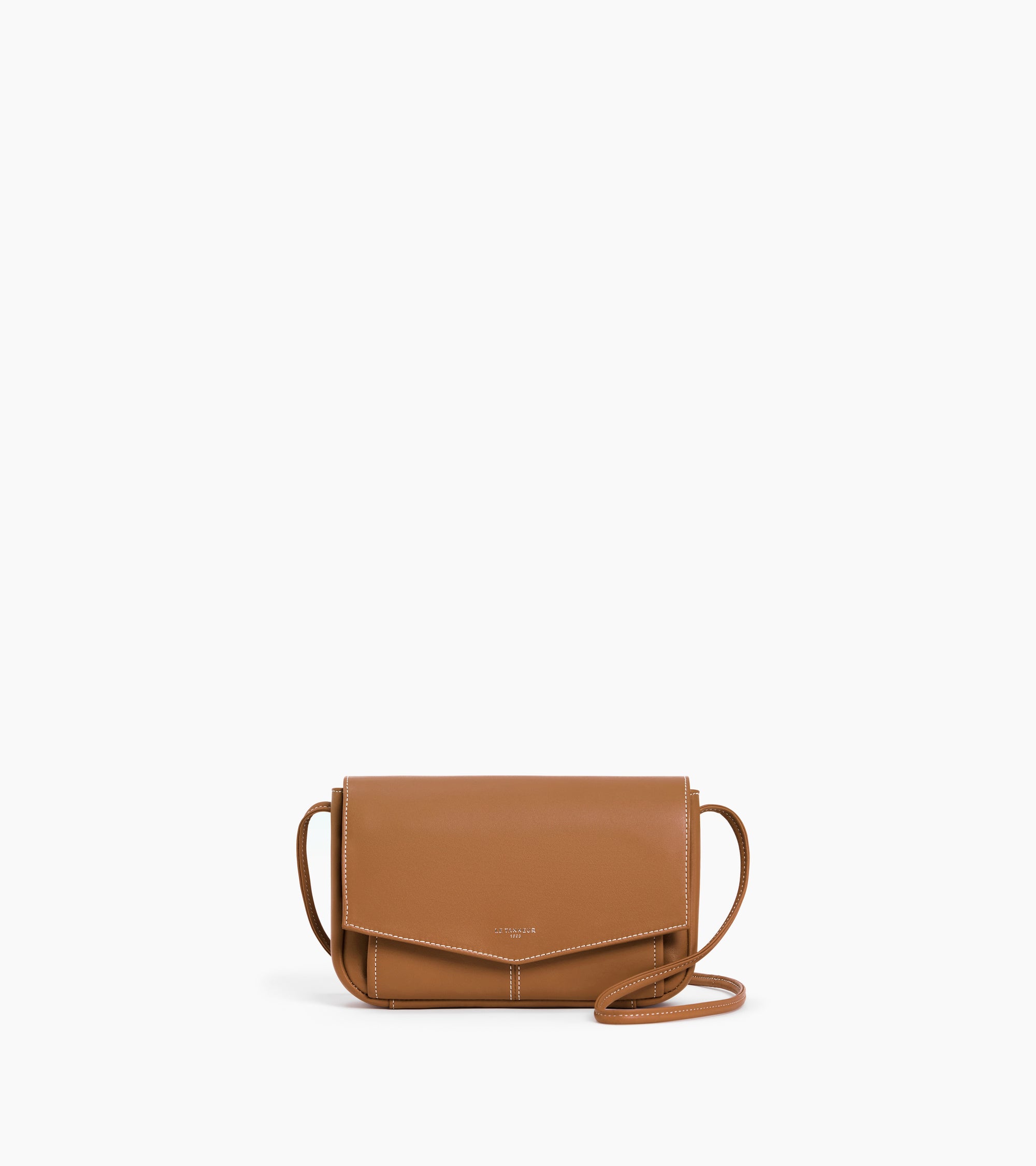Charlotte smooth leather clutch bag with removable shoulder strap