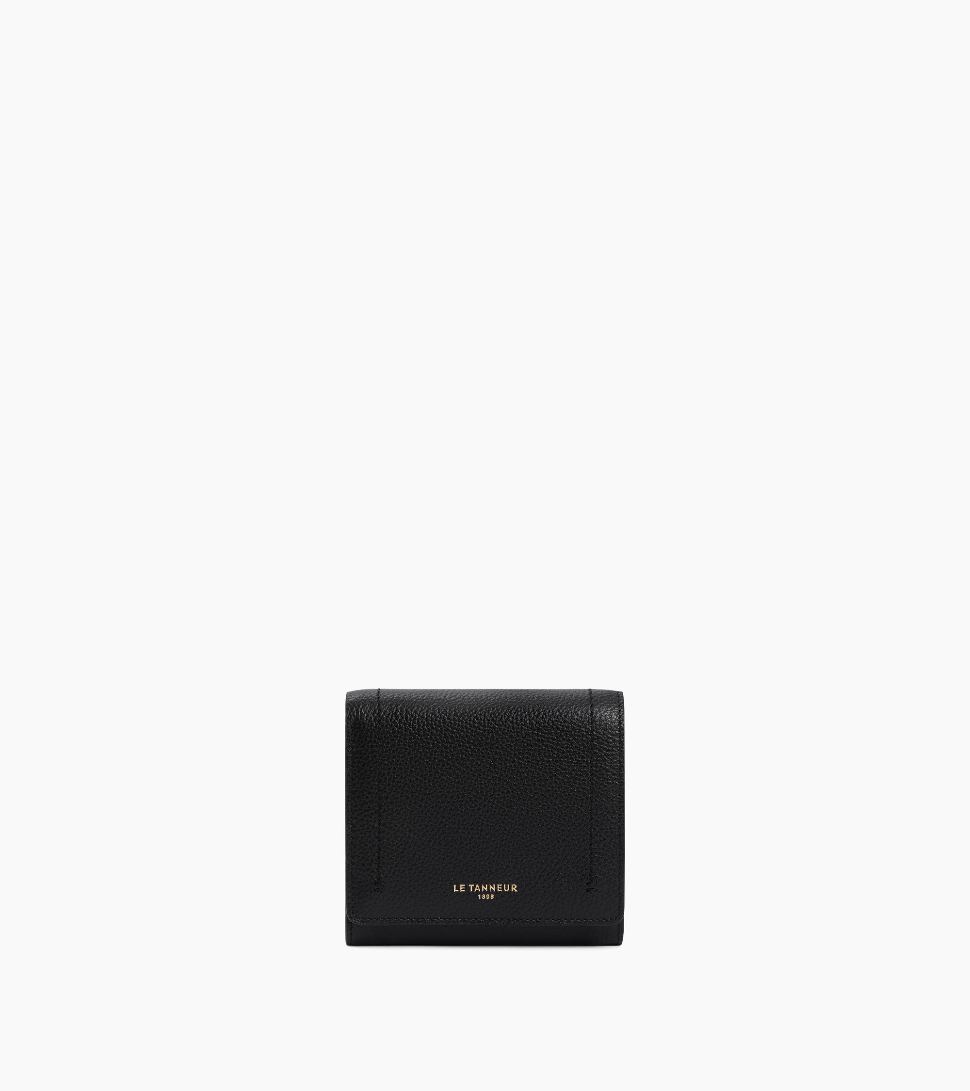 Louison small wallet with flap in grained leather