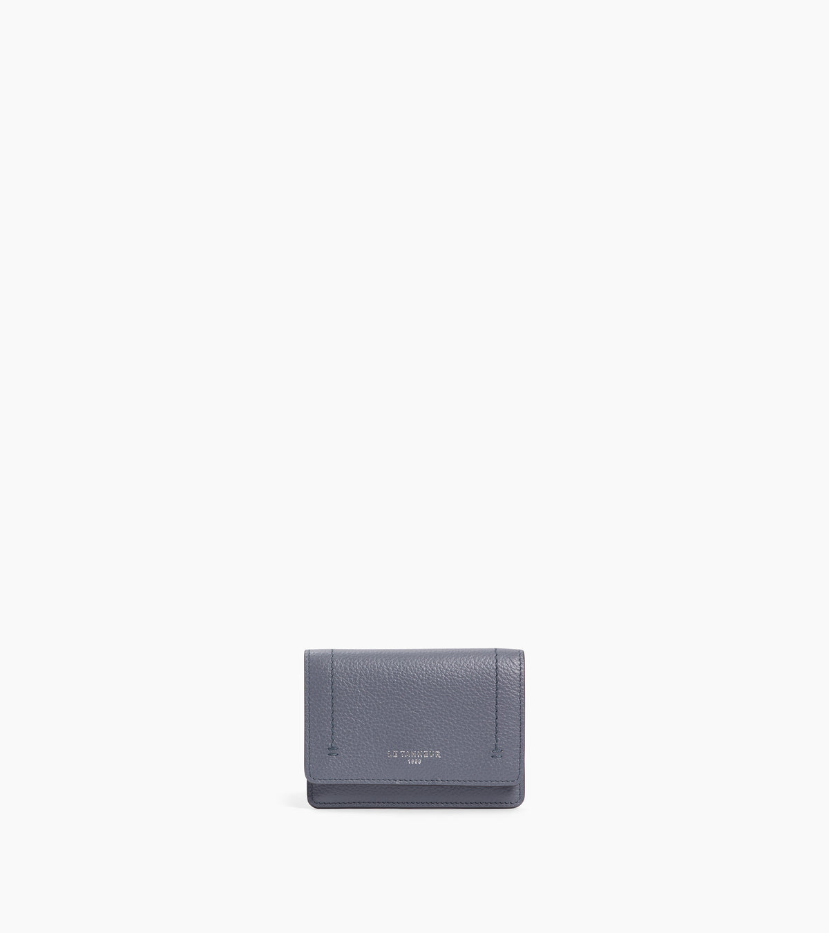 Louison small card holder with flap in grained leather