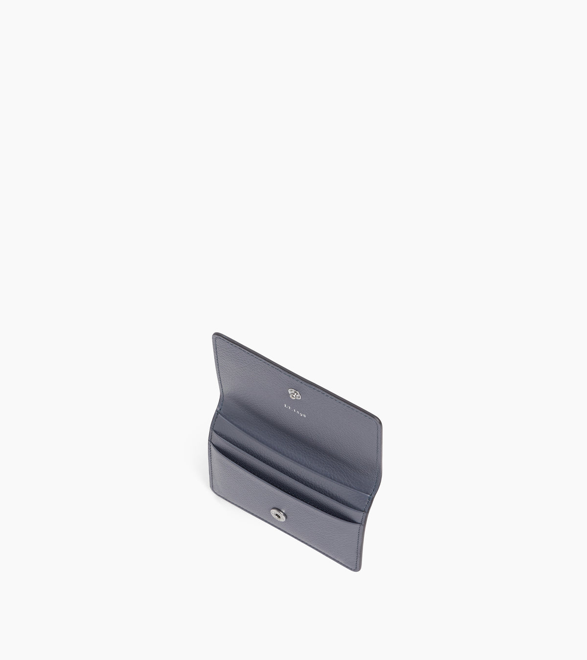 Louison small card holder with flap in grained leather