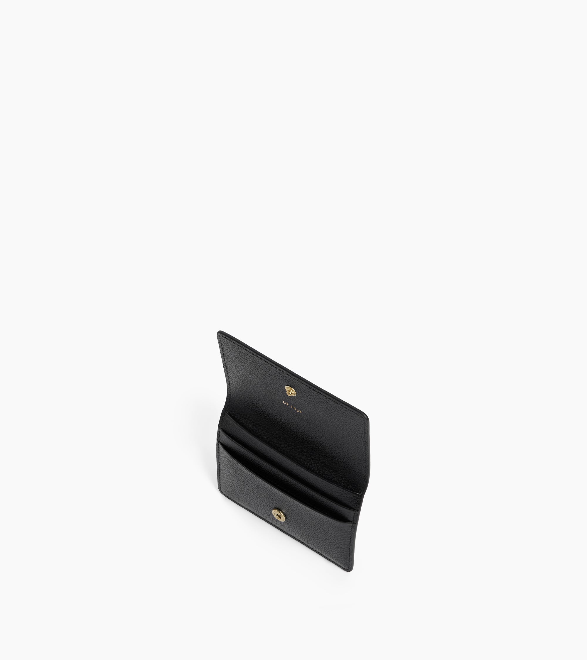 Louison small card holder with flap in grained leather