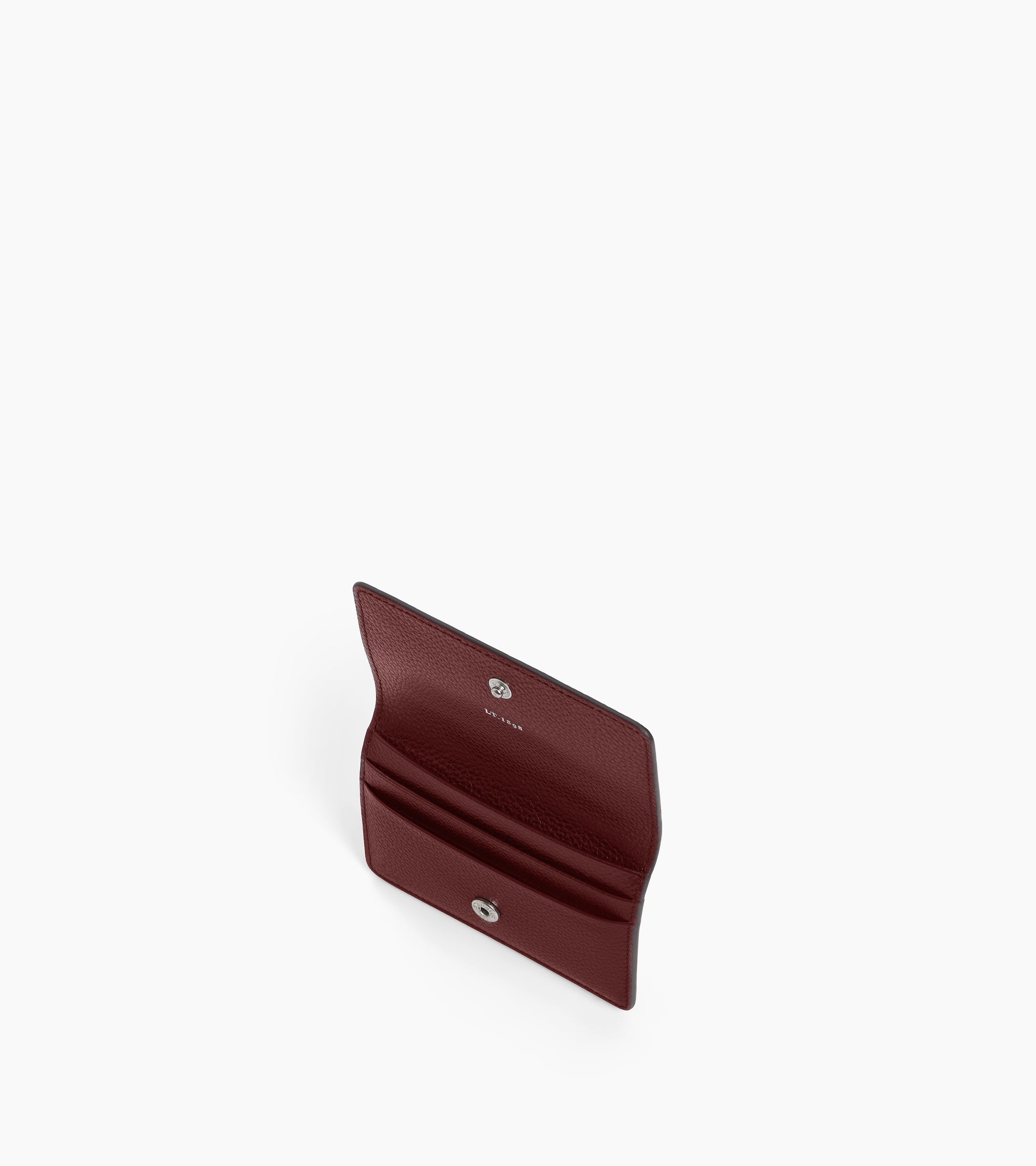 Louison small card holder with flap in grained leather
