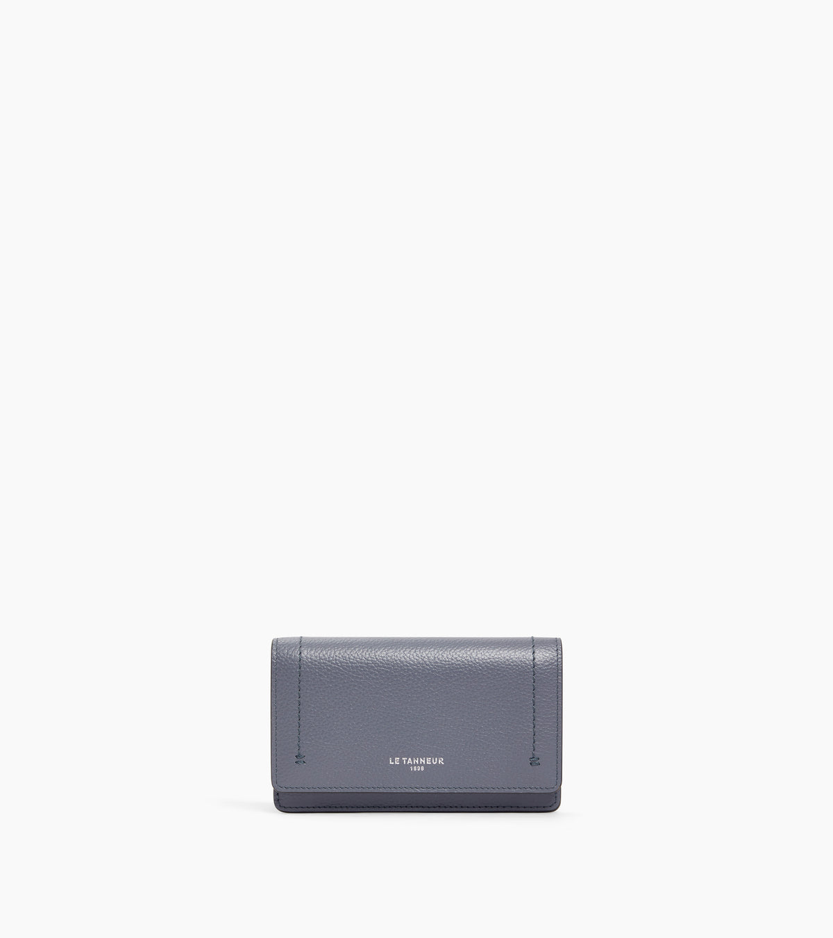 Louison medium card holder with flap in grained leather