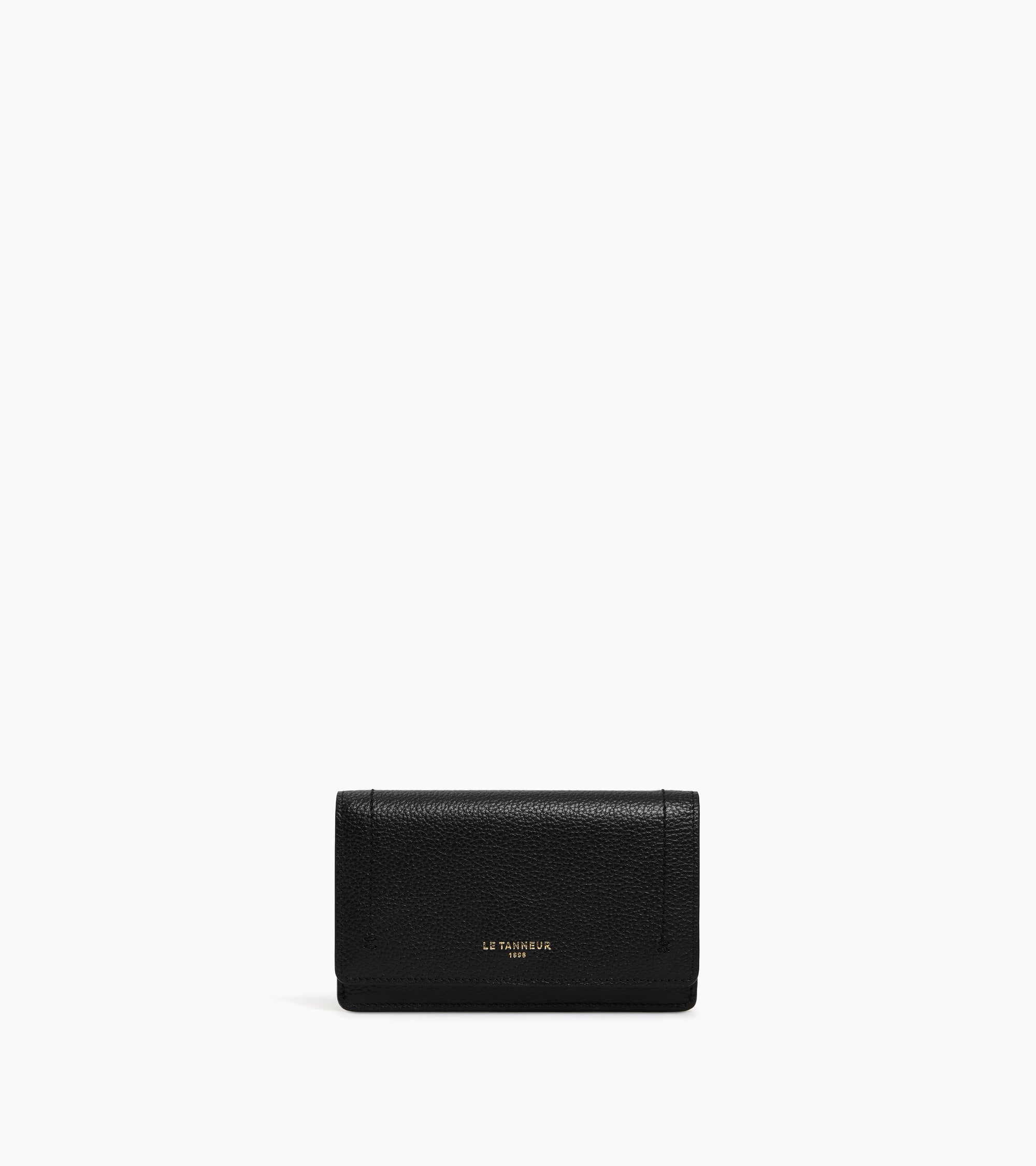 Louison medium card holder with flap in grained leather