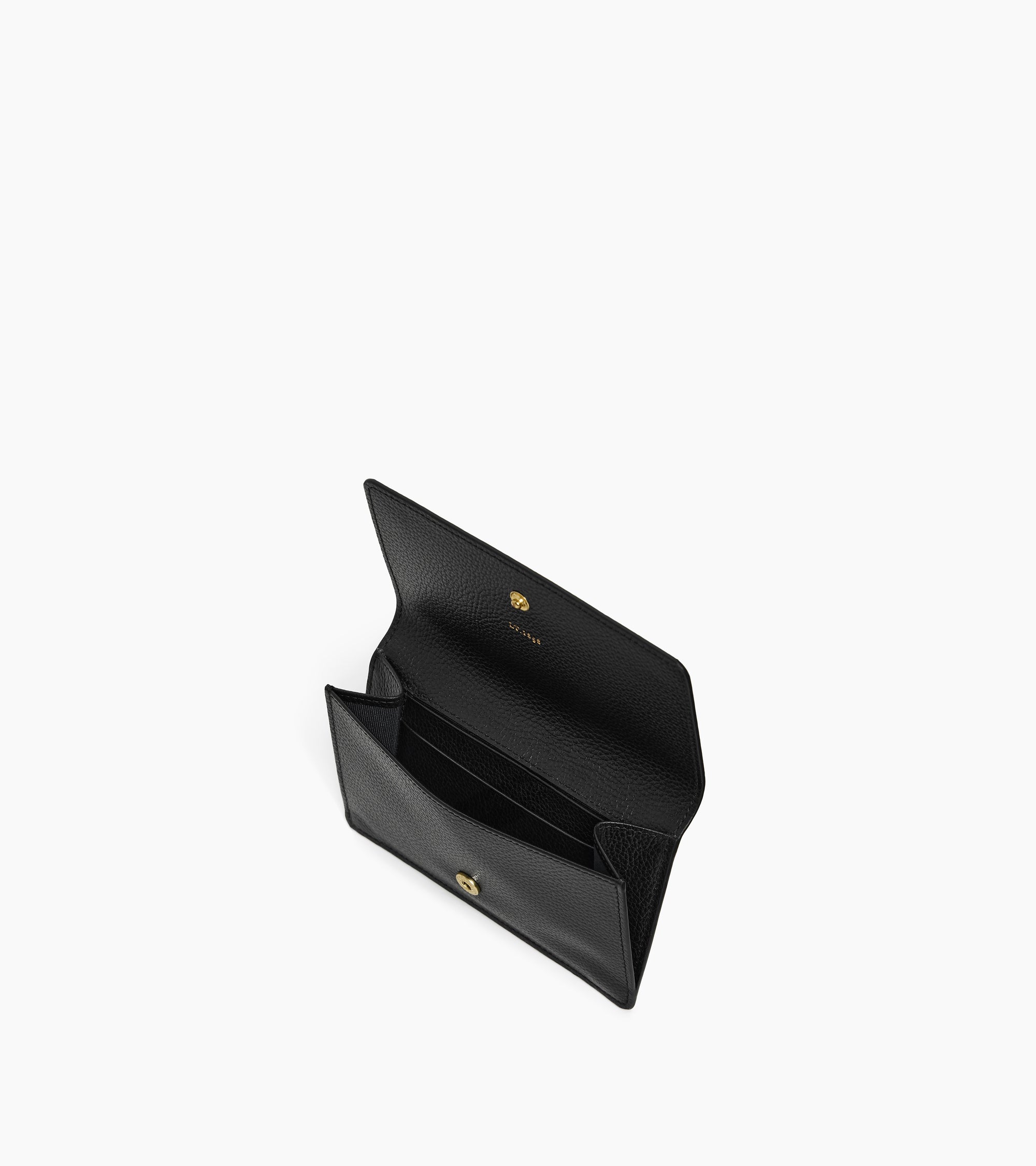 Louison medium card holder with flap in grained leather