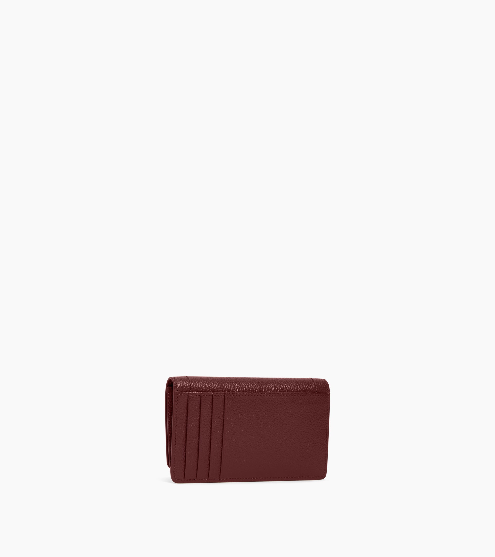Louison medium card holder with flap in grained leather