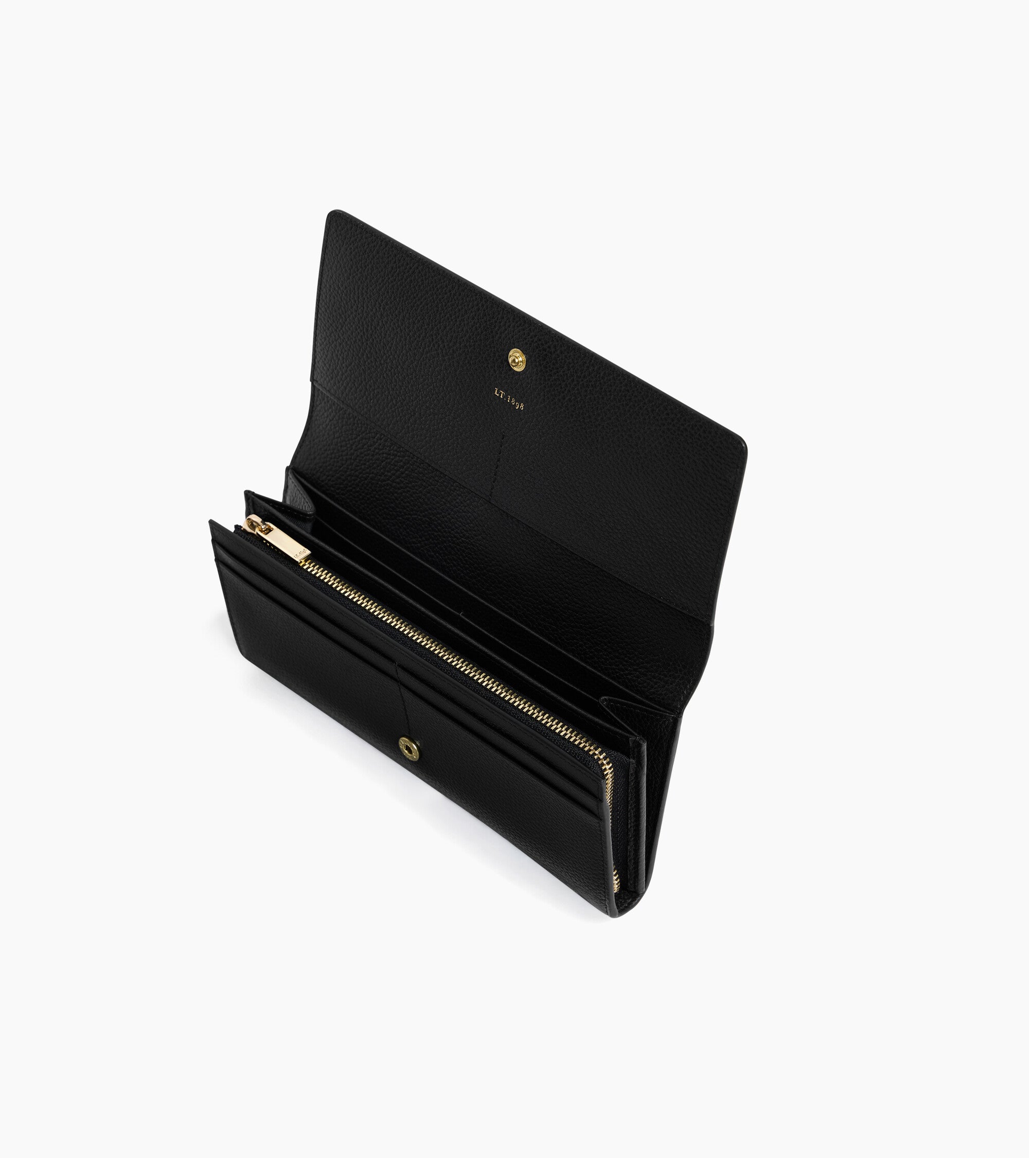 Louison large wallet with flap in grained leather