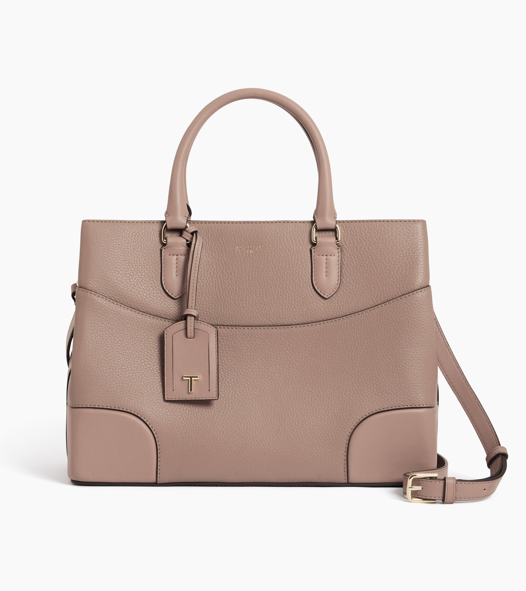 Romy large handbag in grained and smooth leather