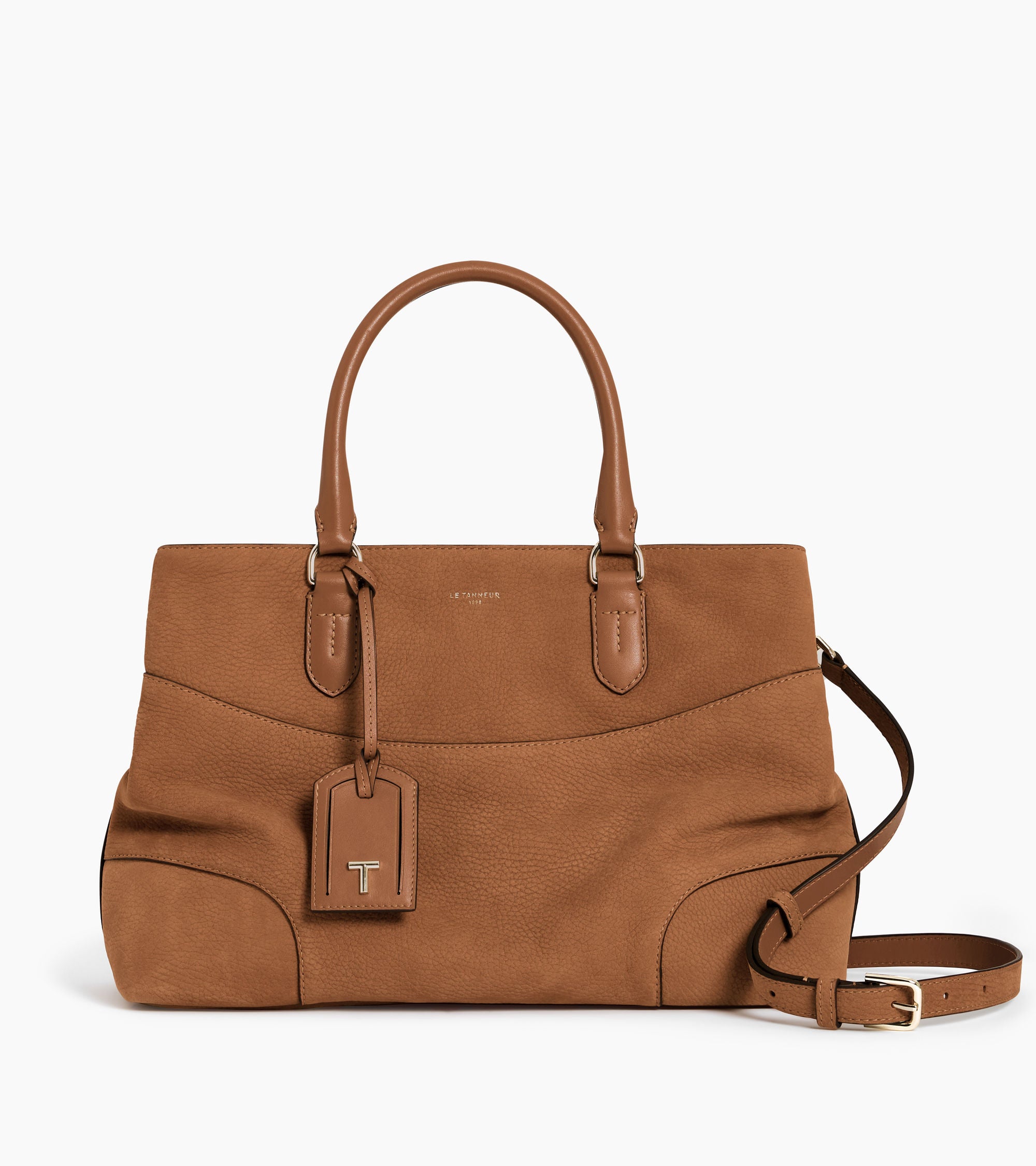 Romy large handbag in grained nubuck leather