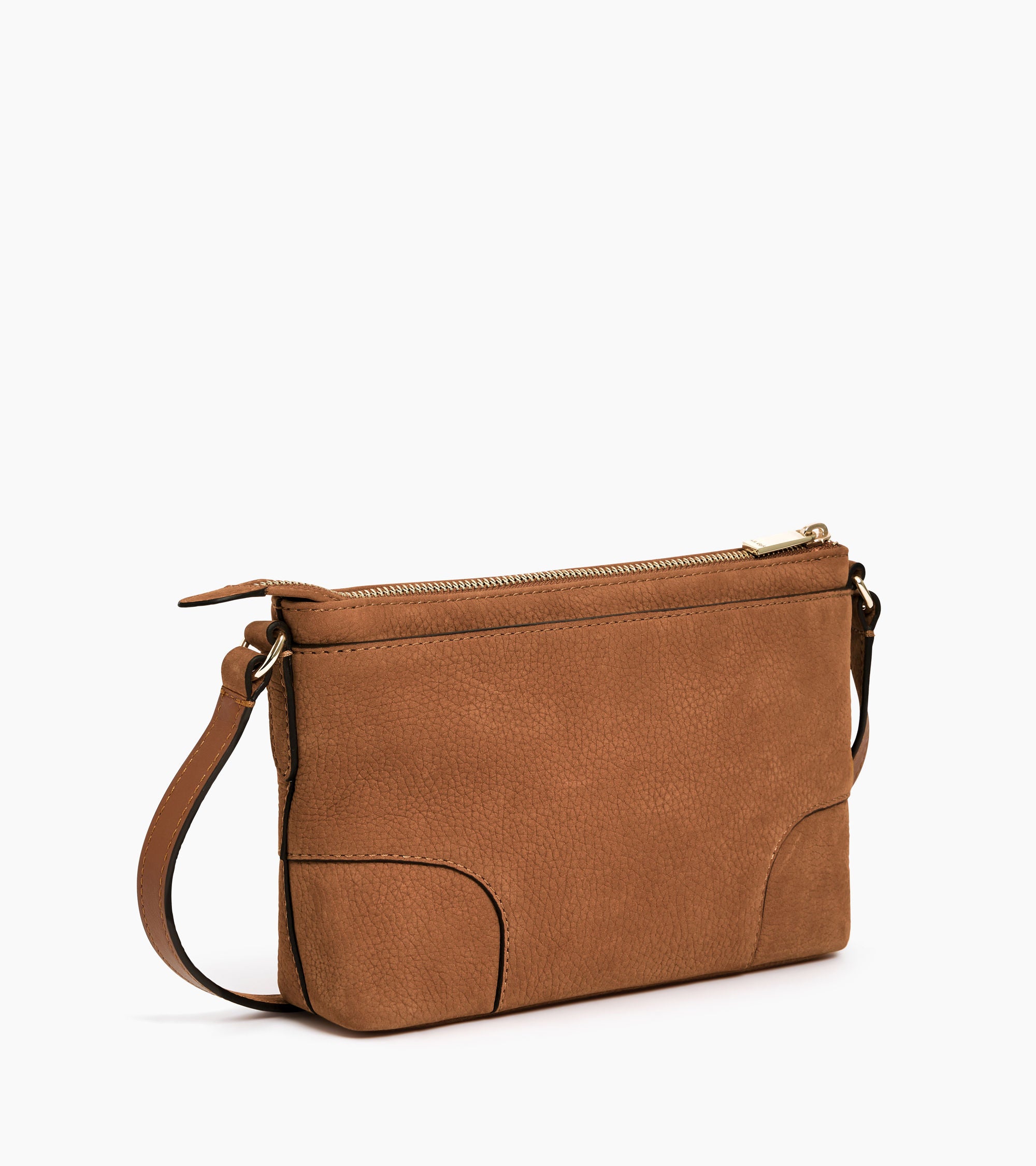 Romy small shoulder bag in grained nubuck leather