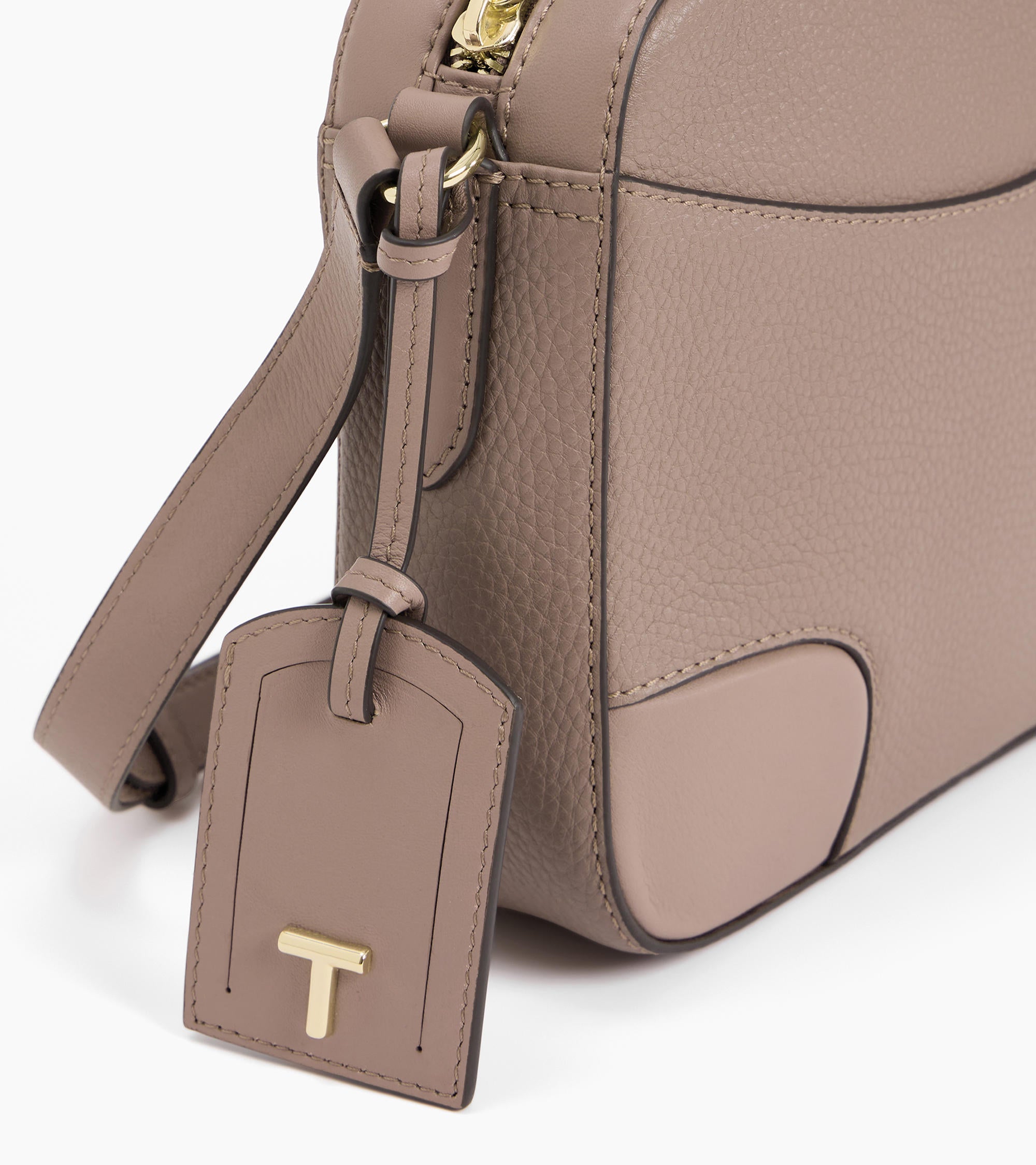 Romy medium crossbody bag in grained and smooth leather
