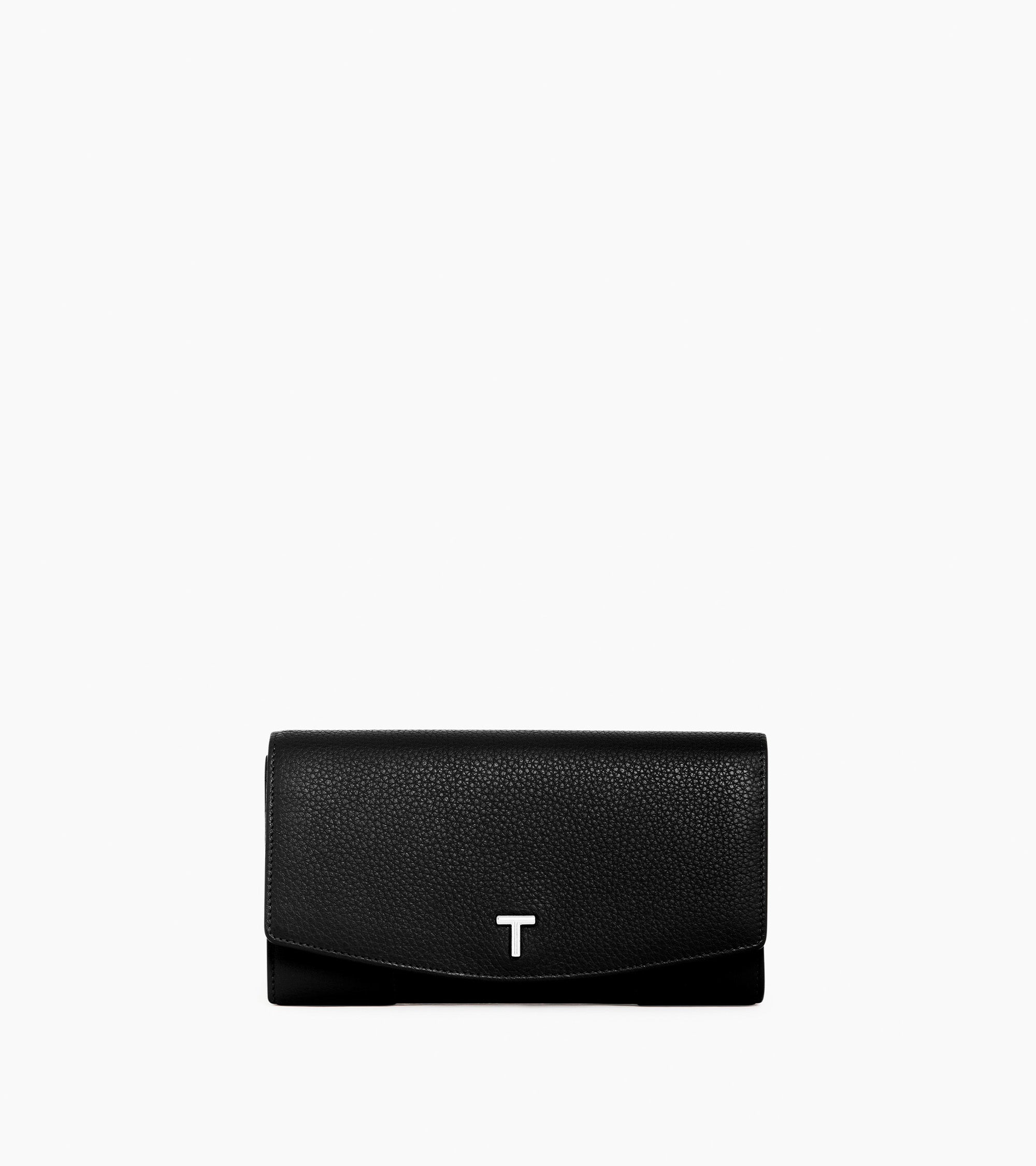 Large Romy flap wallet in grained leather
