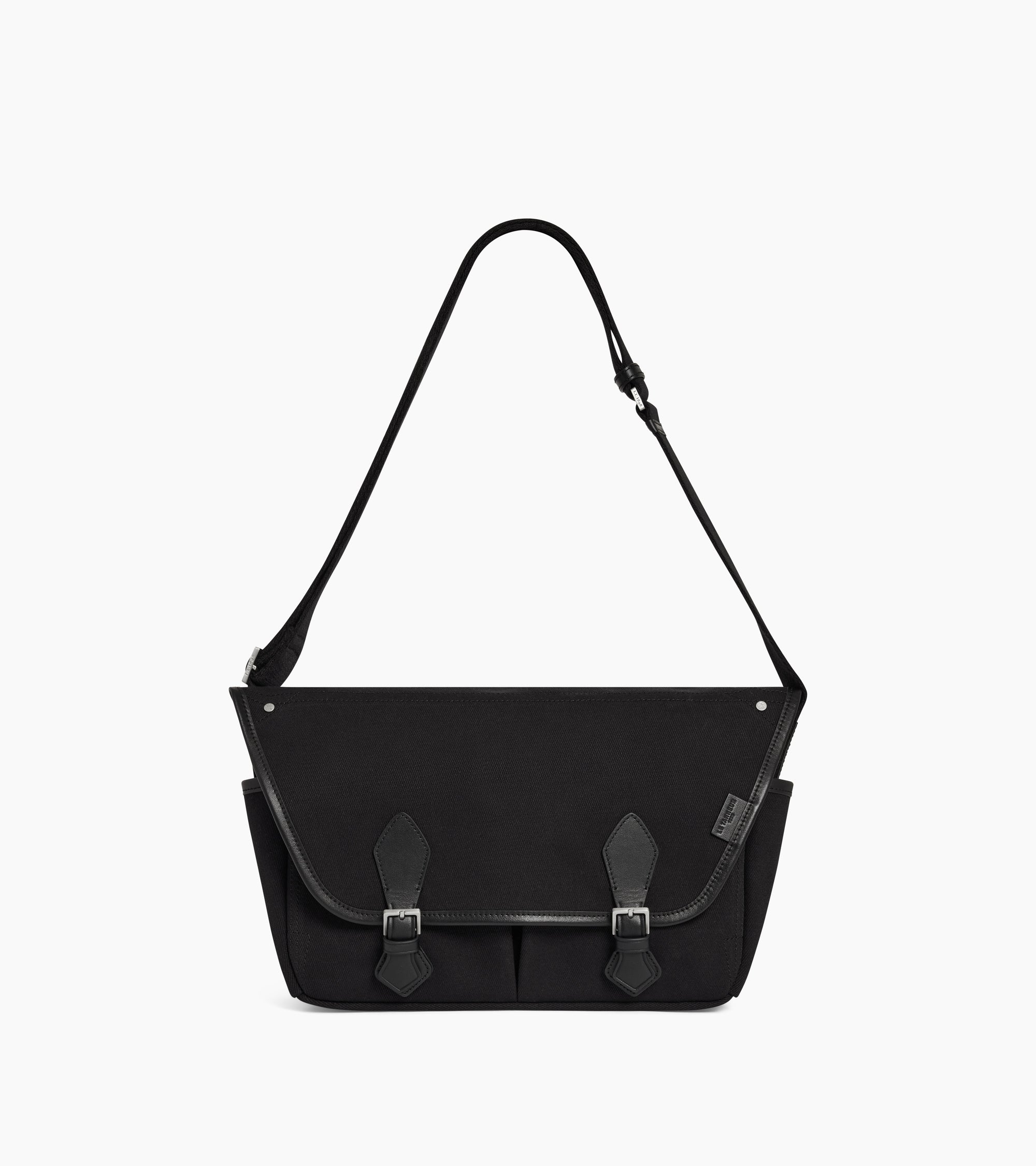 Solveig medium shoulder bag in cotton canvas and smooth leather