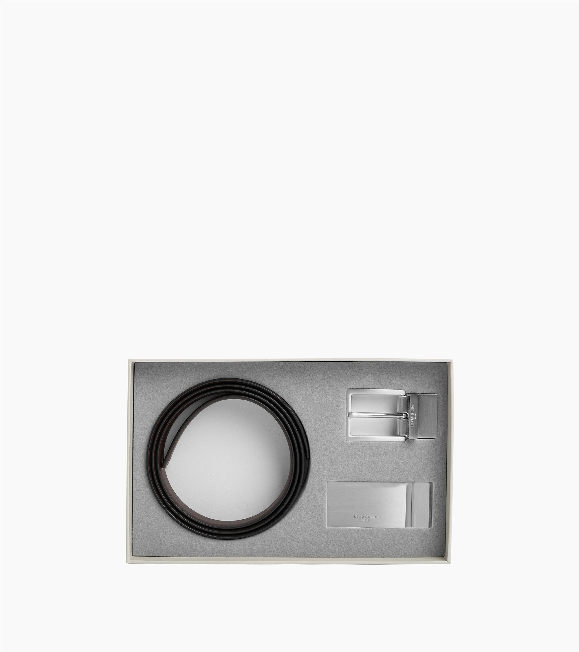 Smooth leather belt gift box