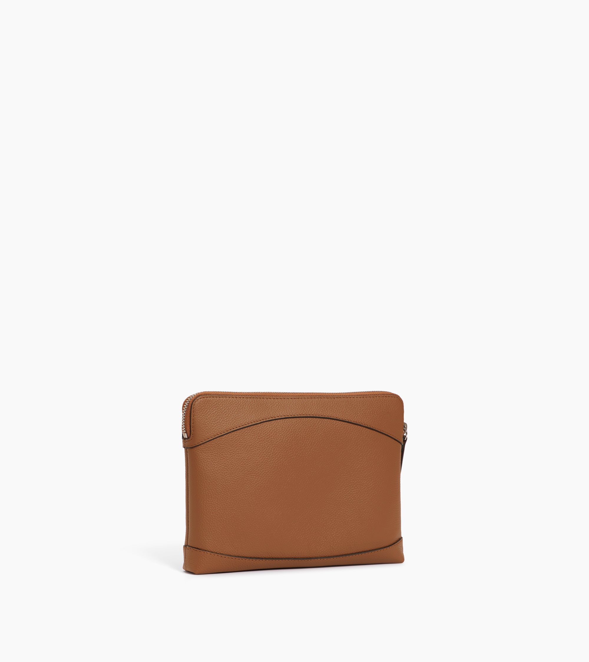 Zipped pouch in grained leather