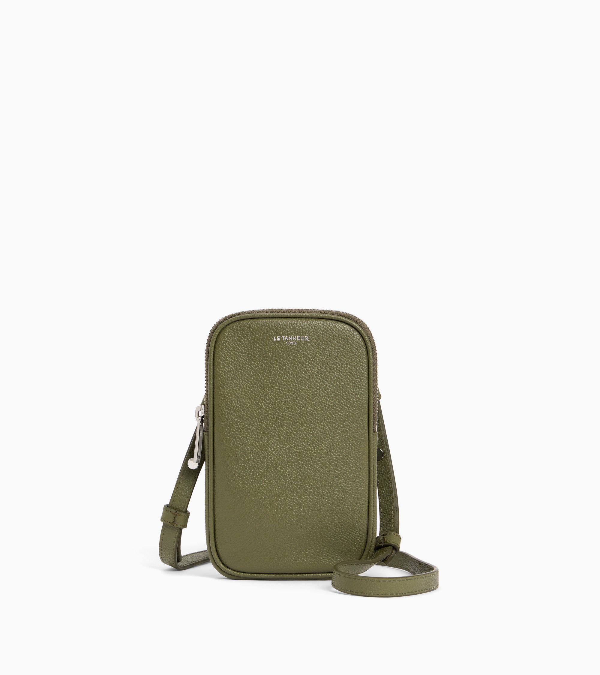 Phone case in grained leather