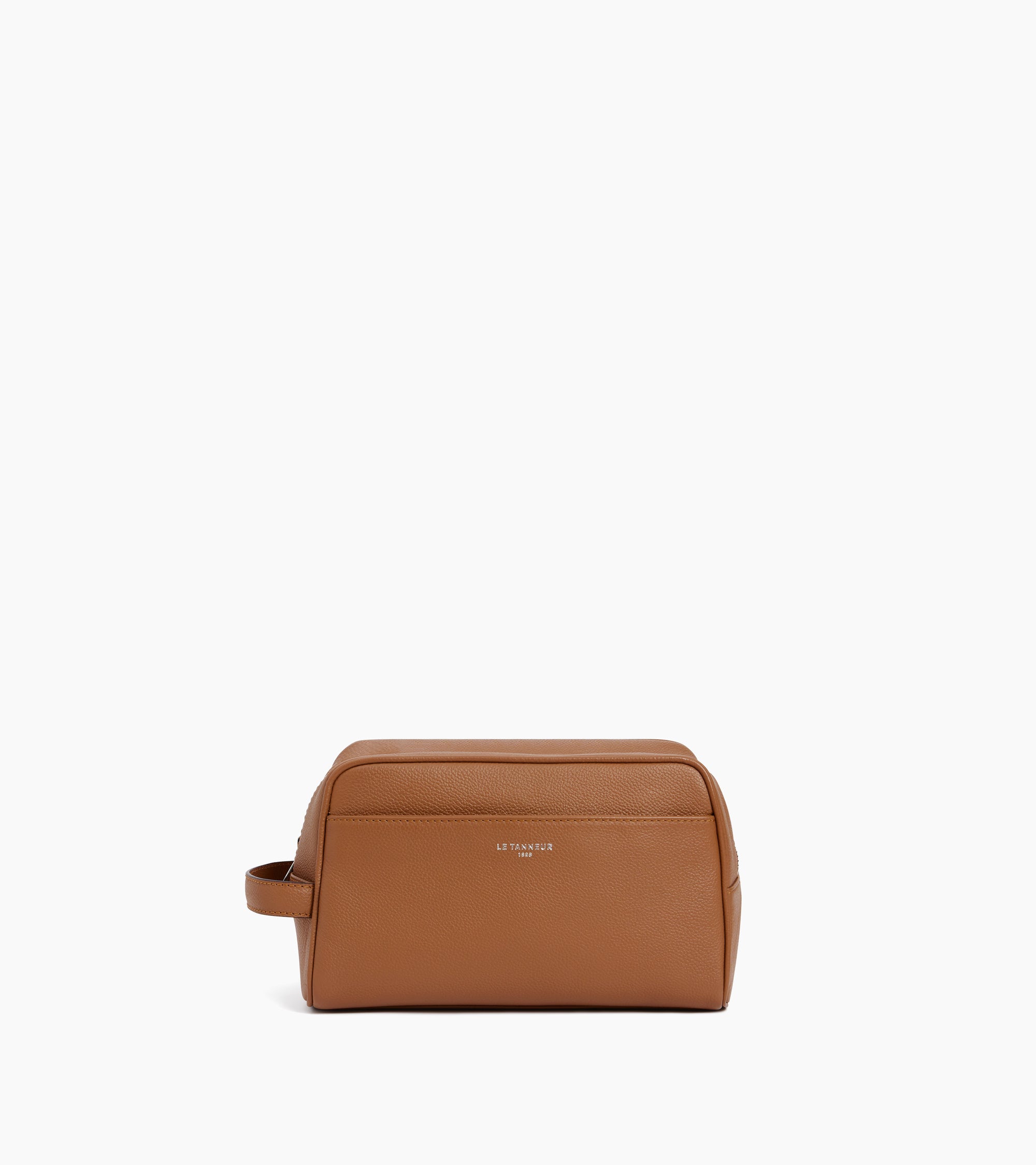 Grained leather toiletry bag