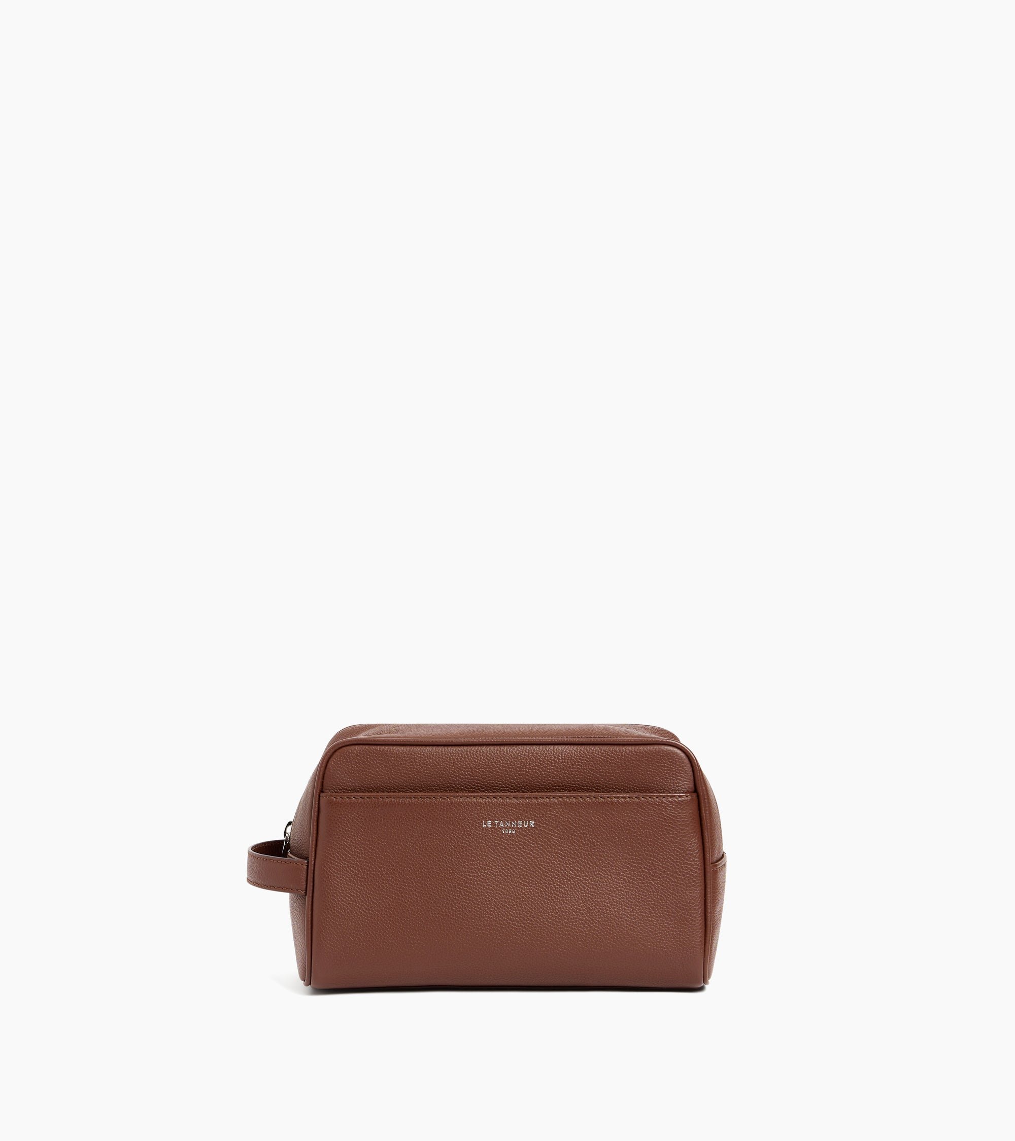 Grained leather toiletry bag