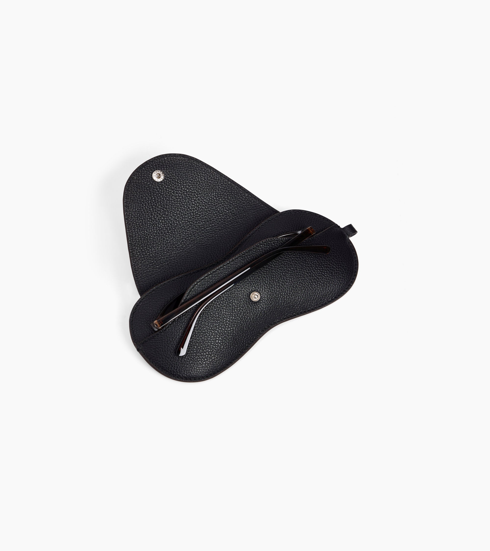 Grained leather glasses case with charms