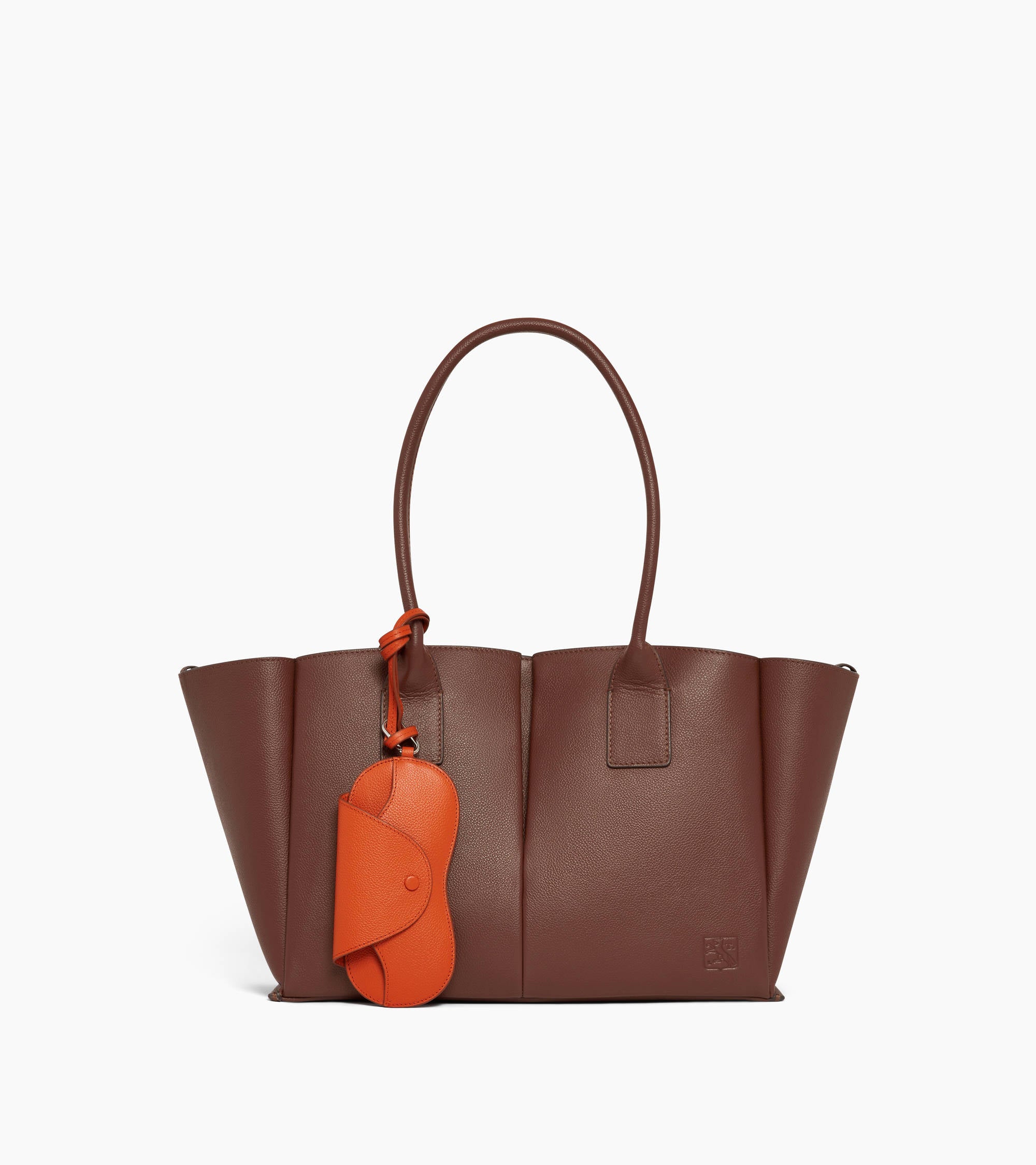 Grained leather glasses case with charms